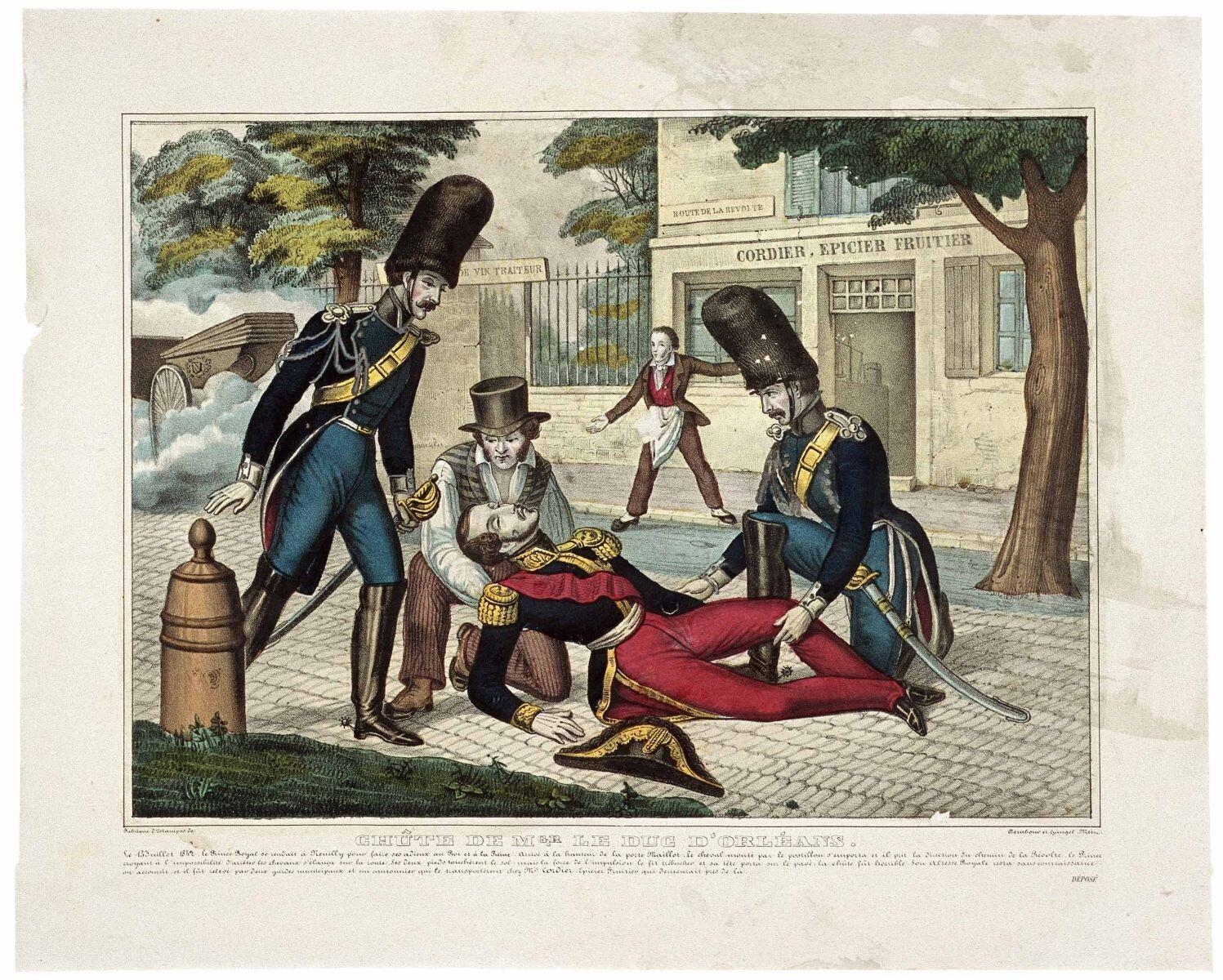 CHUTE DE MGR.. LE DUC D'ORLEANS. (titre inscrit)