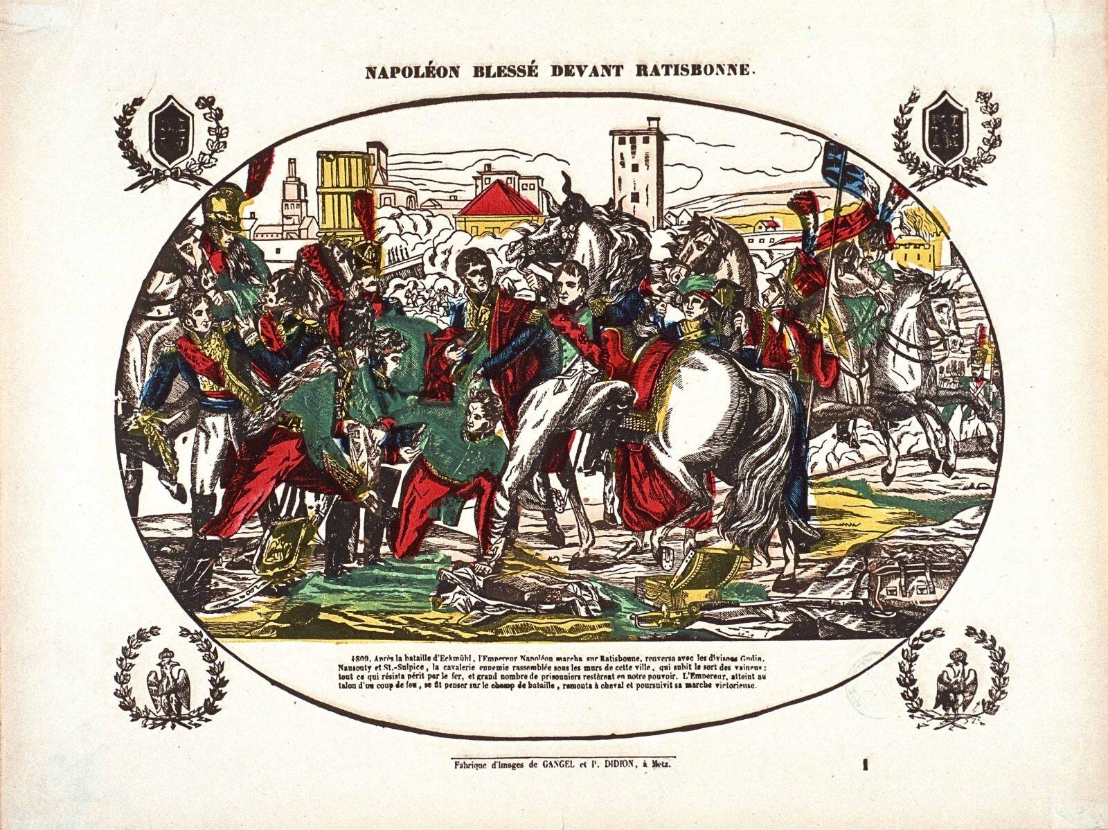 Napoléon blessé devant Ratisbonne (titre inscrit)