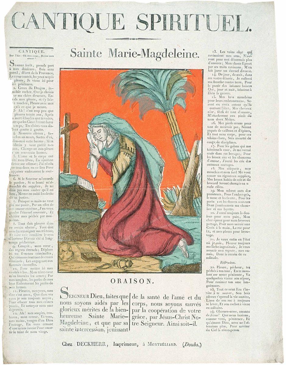 CANTIQUE SPIRITUEL. / Sainte Marie-Magdeleine. (titre inscrit)
