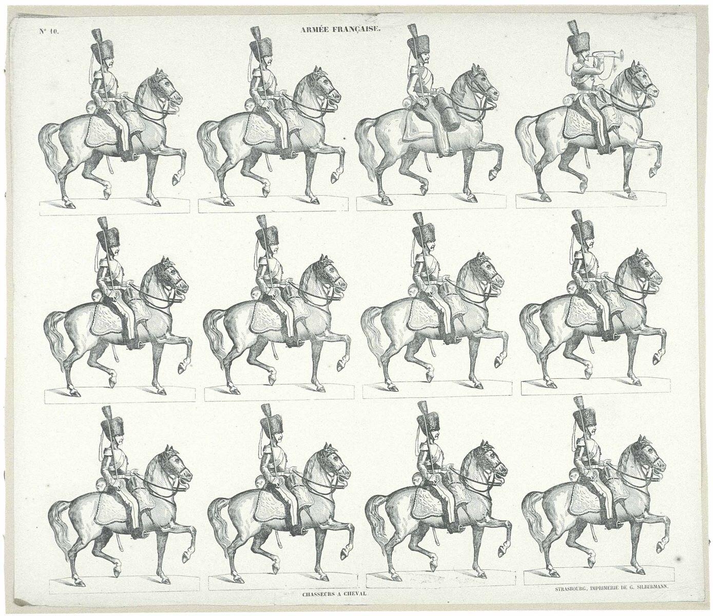 ARMEE FRANCAISE. N°10. / CHASSEURS A CHEVAL (titre inscrit)