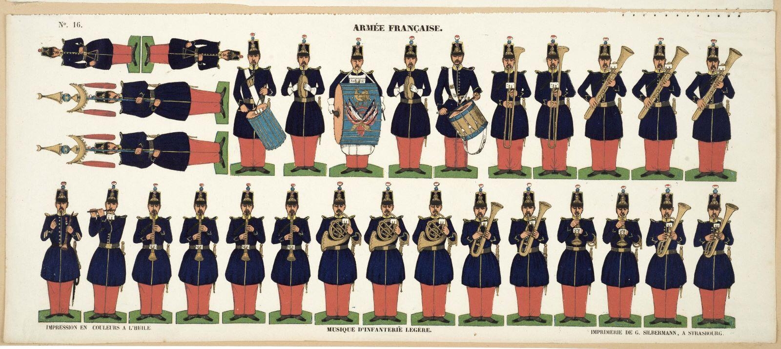 ARMEE FRANCAISE. N°16.  / MUSIQUE D'INFANTERIE LÉGÈRE (titre inscrit)