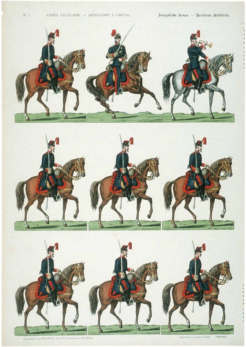 ARMEE FRANCAISE - ARTILLERIE A CHEVAL. N°7. (titre inscrit fr., all.)
