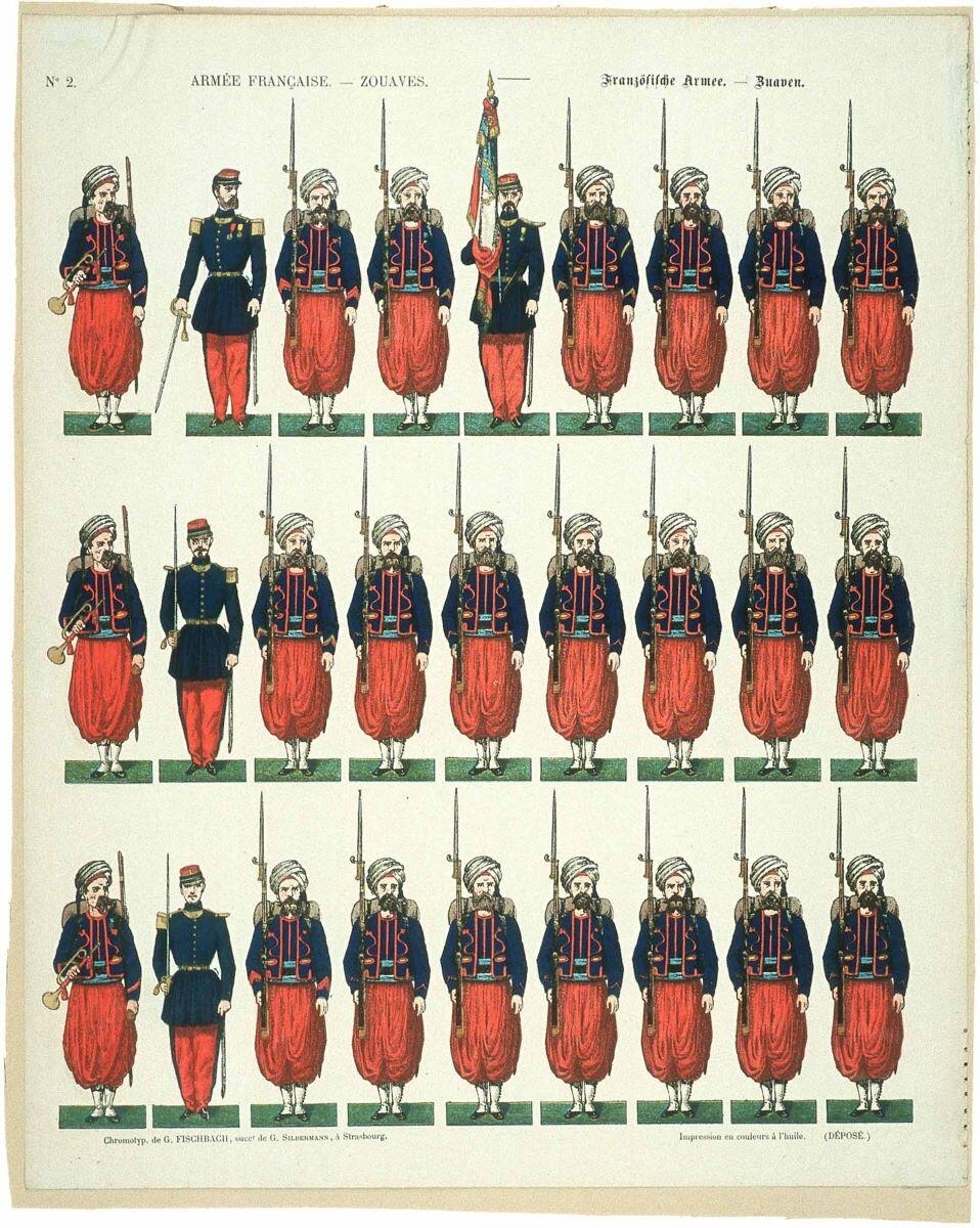ARMEE FRANCAISE - ZOUAVES. N°2. (titre inscrit fr., all.)