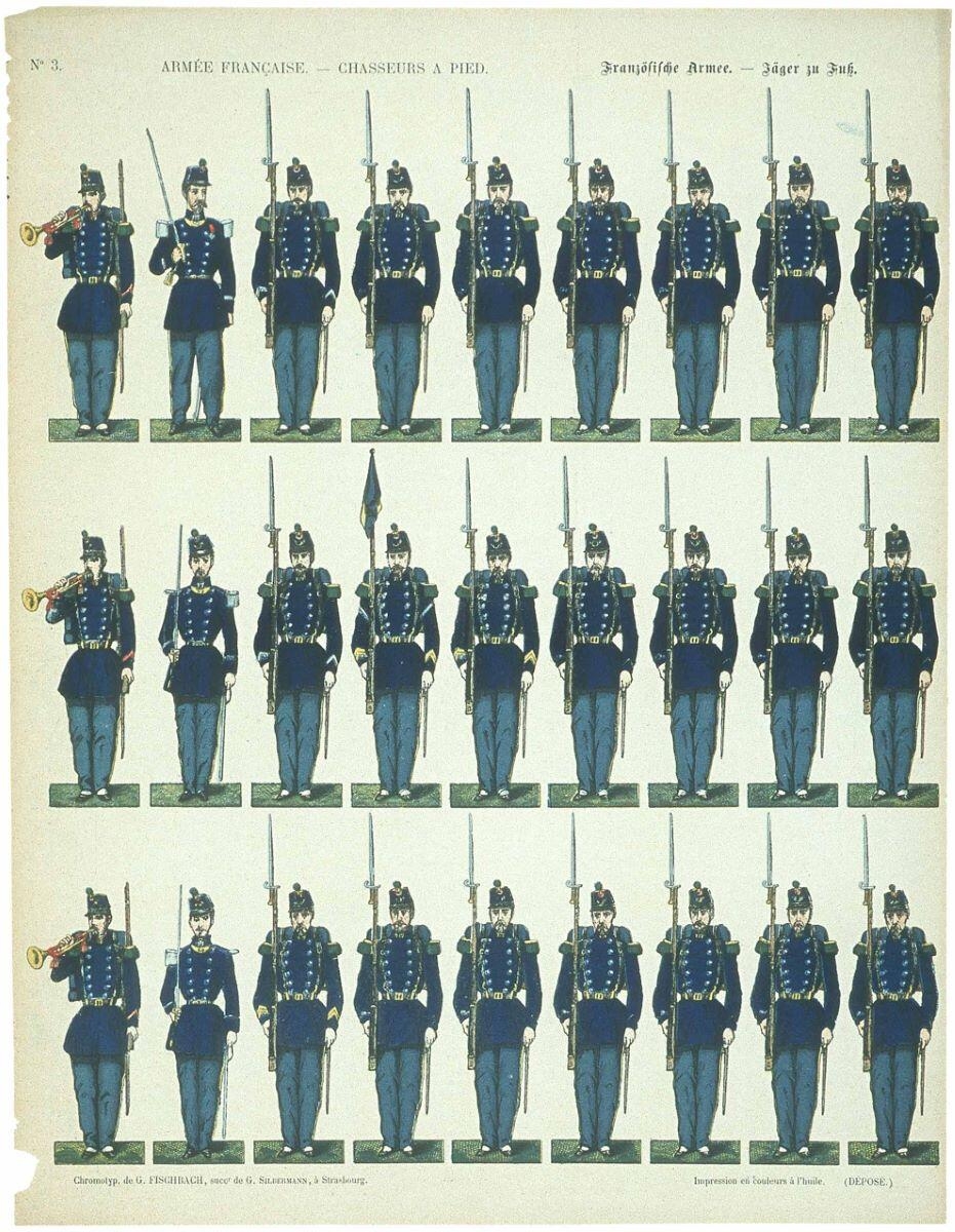 ARMEE FRANCAISE - CHASSEURS A PIED. N°3. (titre inscrit fr., all.)