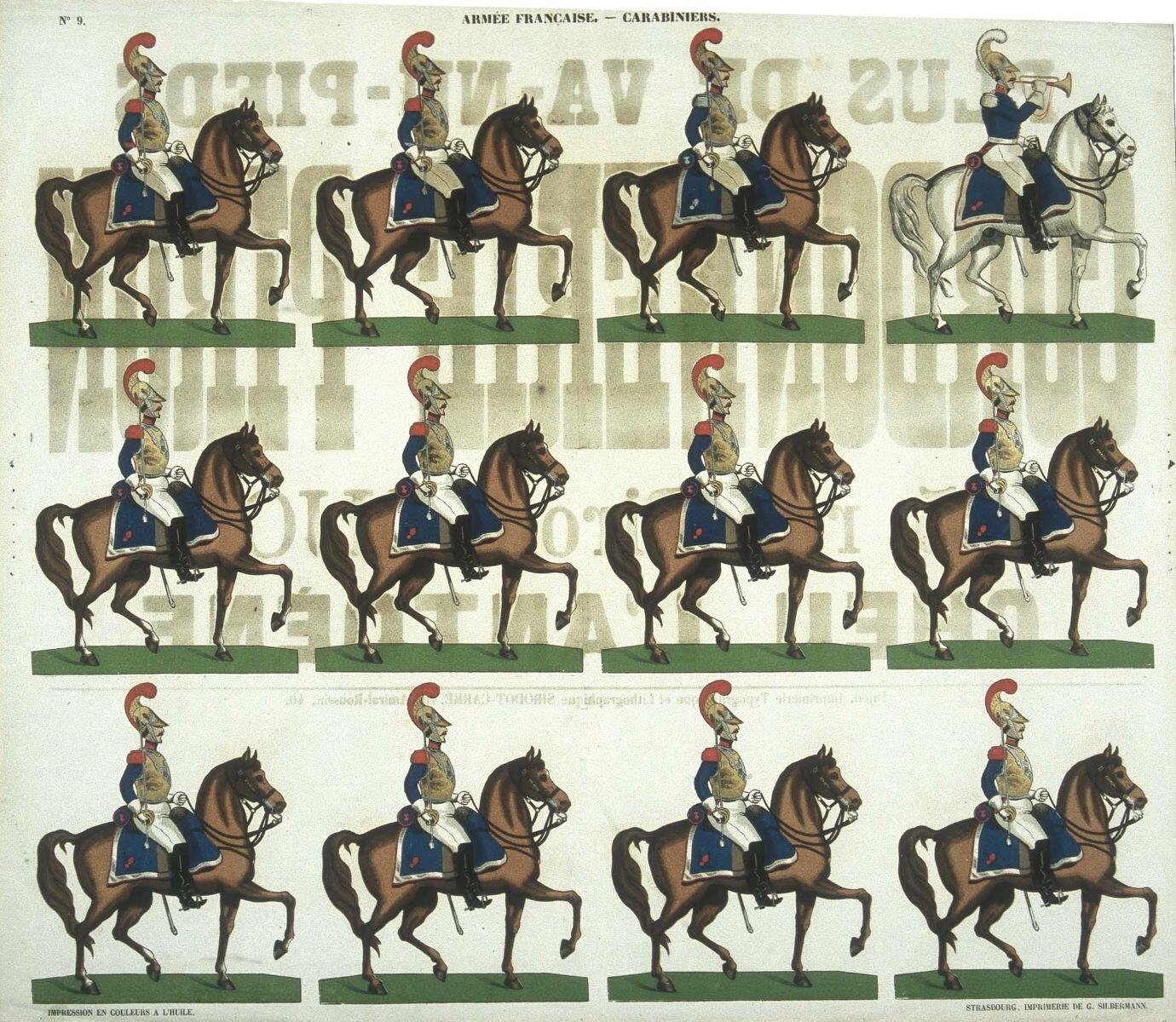 ARMEE FRANCAISE. - CARABINIERS. N°9. (titre inscrit)