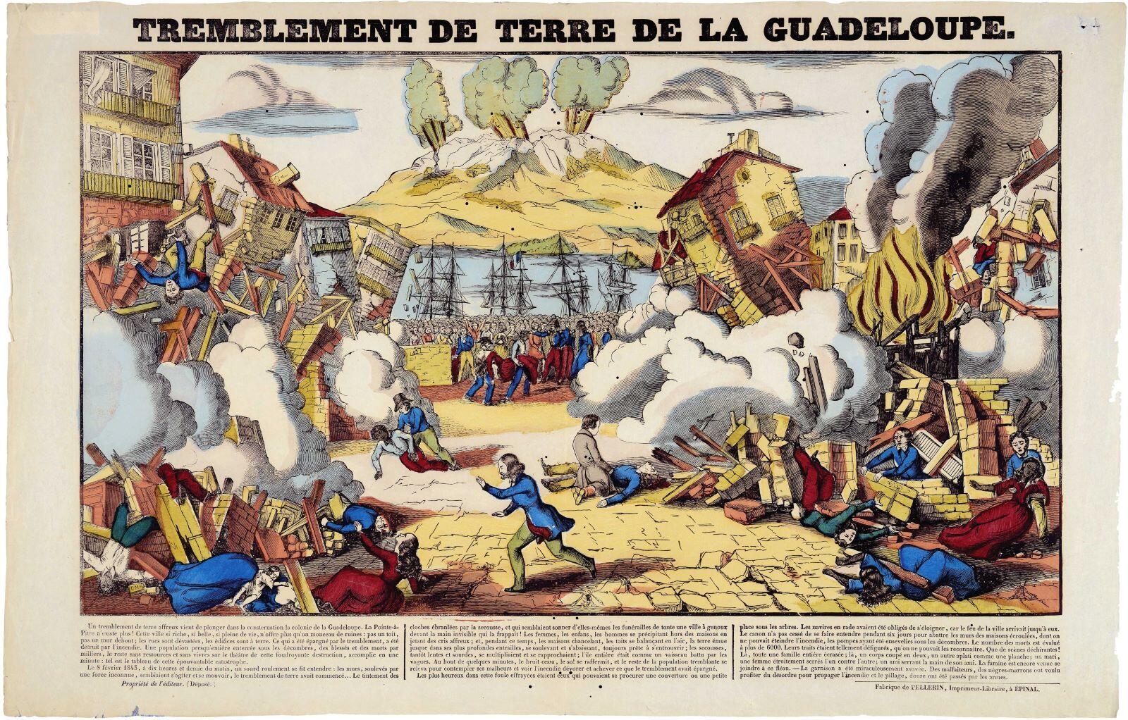 TREMBLEMENT DE TERRE DE LA GUADELOUPE. (titre inscrit)