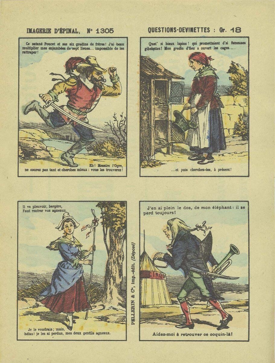 IMAGERIE D’EPINAL, N° 1305 QUESTIONS-DEVINETTES : Gr. 18 (titre inscrit)