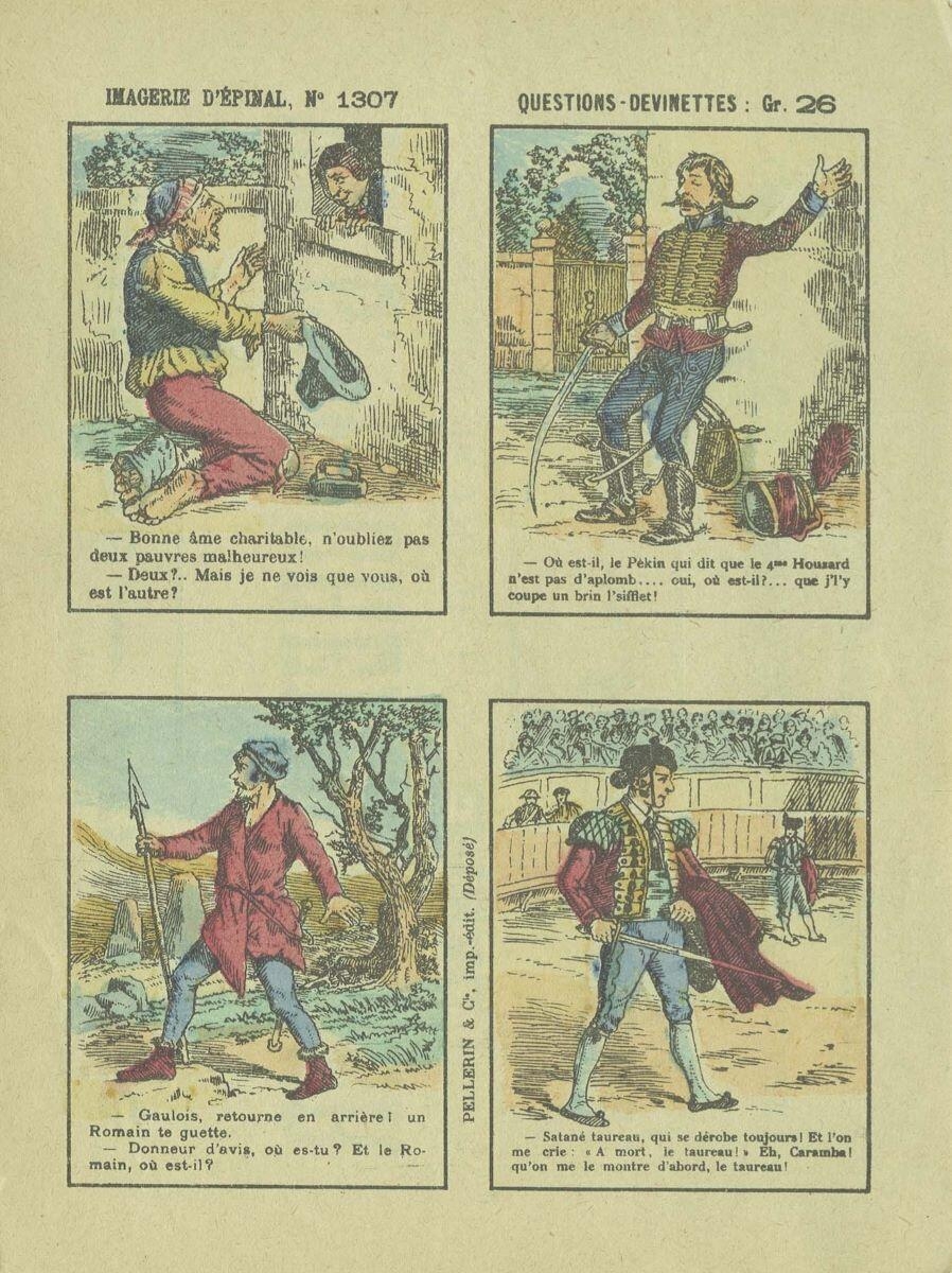 IMAGERIE D’EPINAL, N° 1307 QUESTIONS-DEVINETTES : Gr. 26 (titre inscrit)