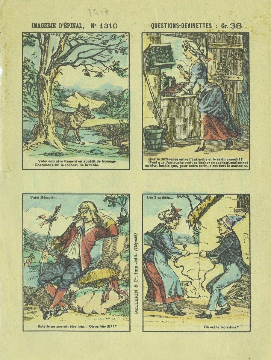 IMAGERIE D’EPINAL, N° 1310 QUESTIONS-DEVINETTES : Gr. 38 (titre inscrit)
