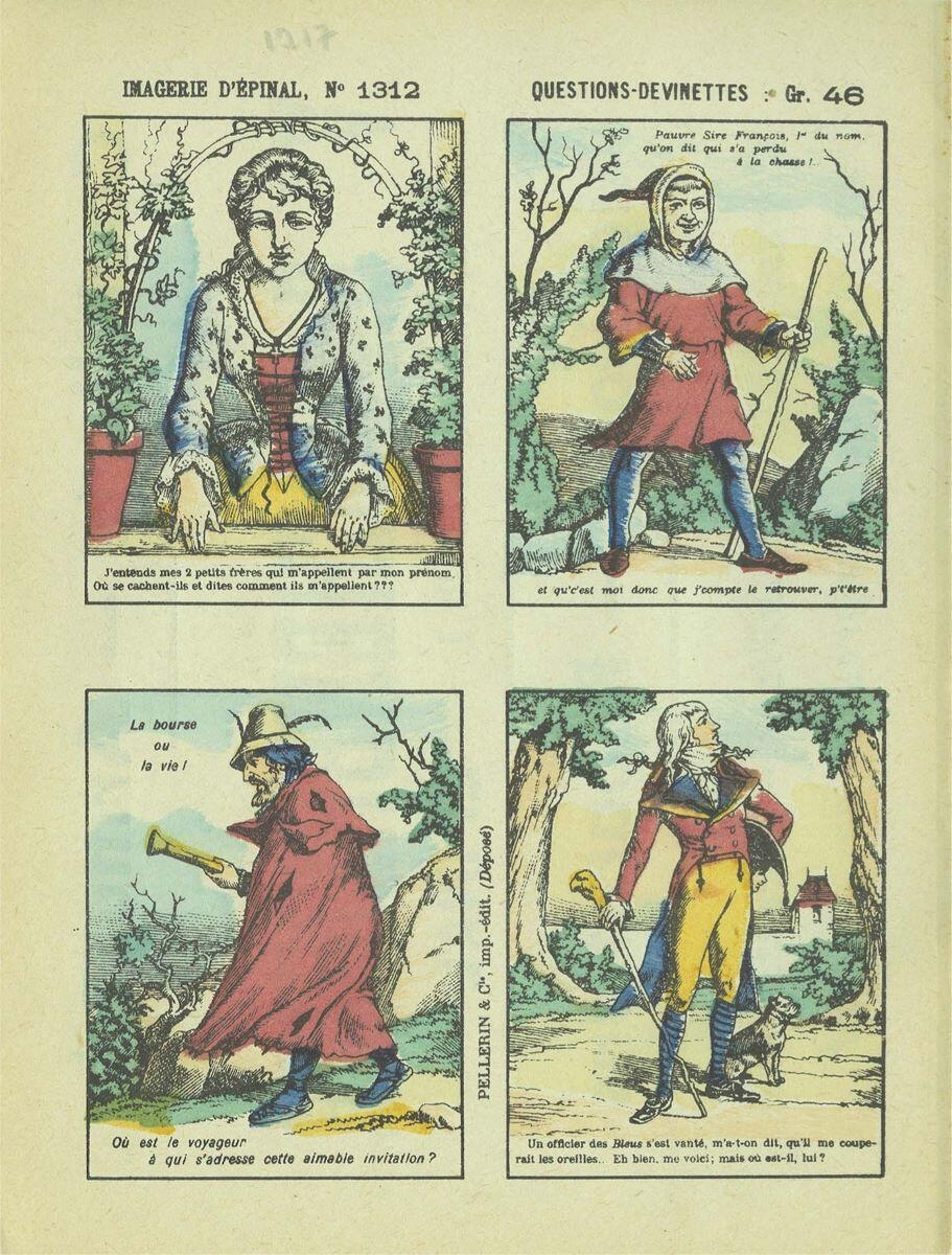 IMAGERIE D’EPINAL, N° 1312 QUESTIONS-DEVINETTES : Gr. 46 (titre inscrit)
