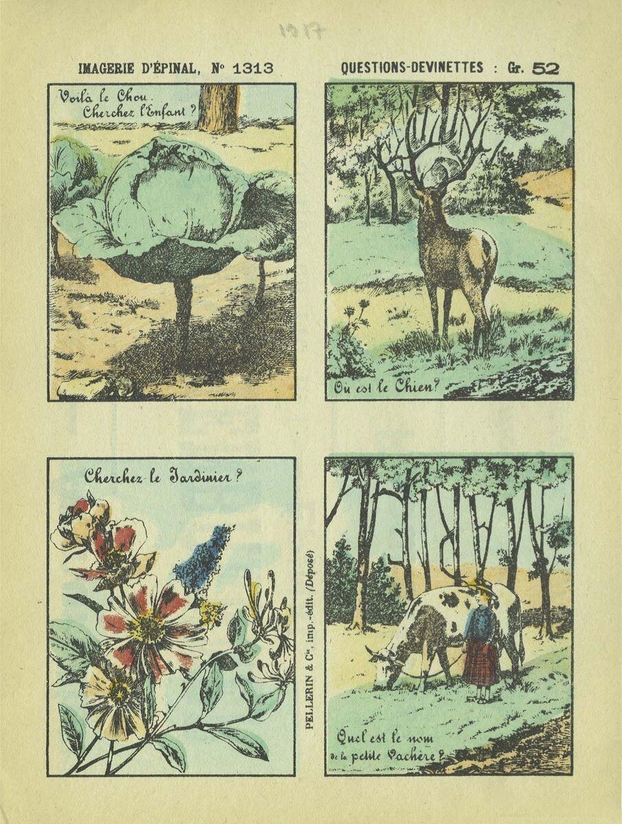 IMAGERIE D’EPINAL, N° 1313 QUESTIONS-DEVINETTES : Gr. 52 (titre inscrit)