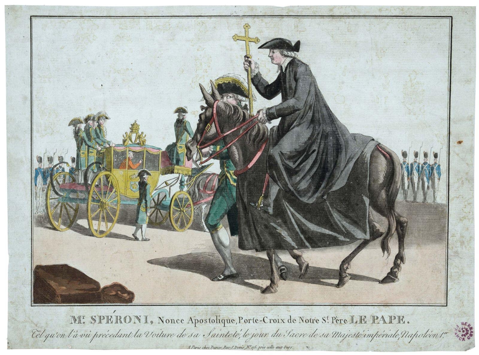 Mr. SPERONI, Nonce Apostolique, Porte-Croix de Notre St. Père LE PAPE. (titre inscrit)