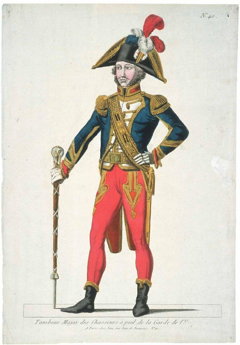 Tambour Major des Chasseurs à pied, de la Garde de l’Emp[ereur] N°. 40. (titre inscrit)