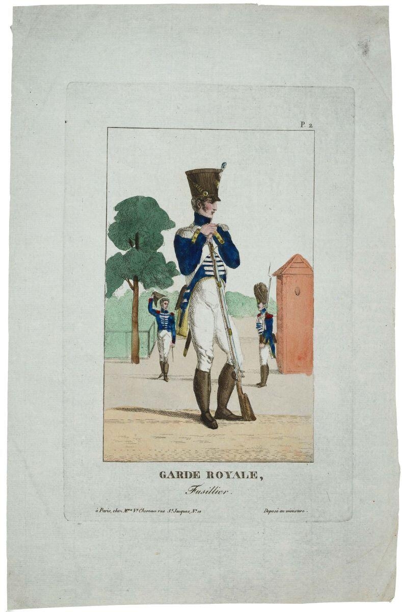 GARDE ROYALE, / Fusillier. P. 2. (titre inscrit)