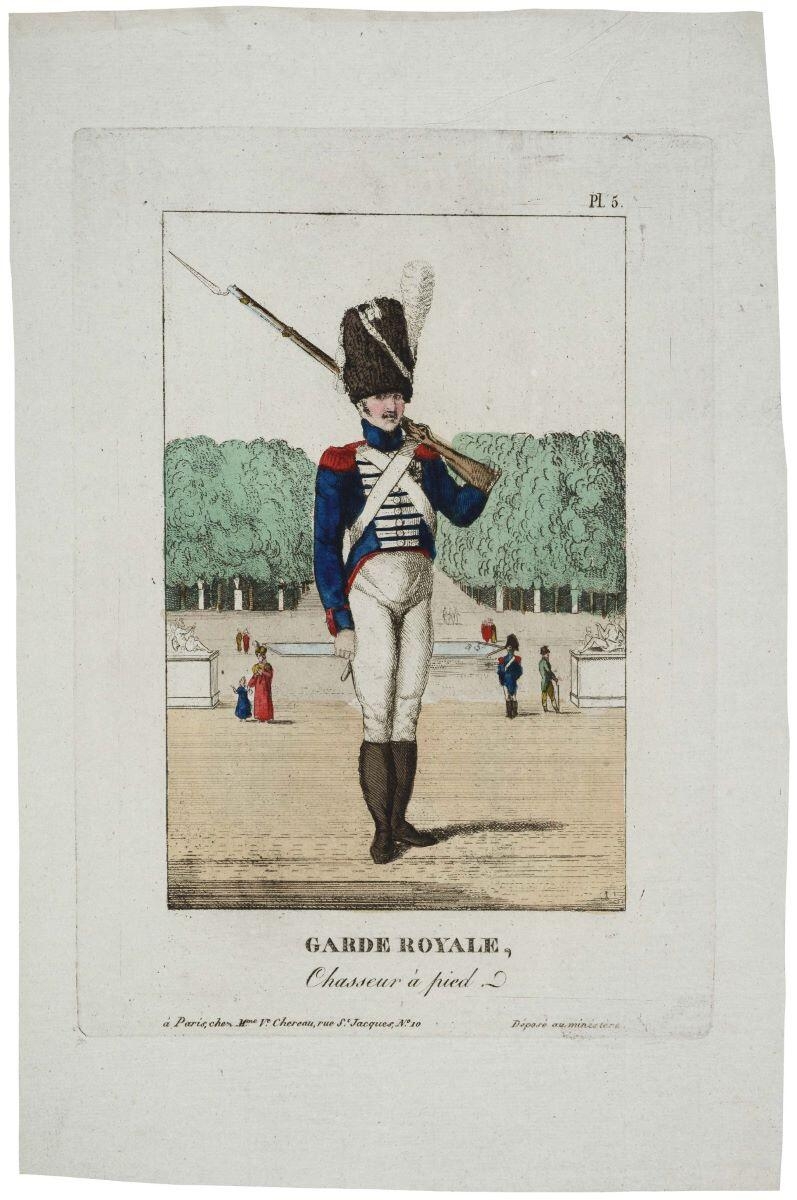 GARDE ROYALE, / Chasseur à pied. Pl. 5. (titre inscrit)