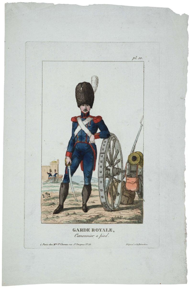 GARDE ROYALE, / Canonnier a pied. pl. 10. (titre inscrit)