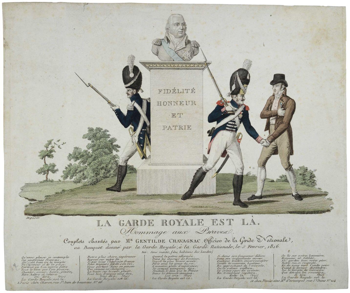 LA GARDE ROYALE EST LA. / Hommage aux Braves. (titre inscrit)