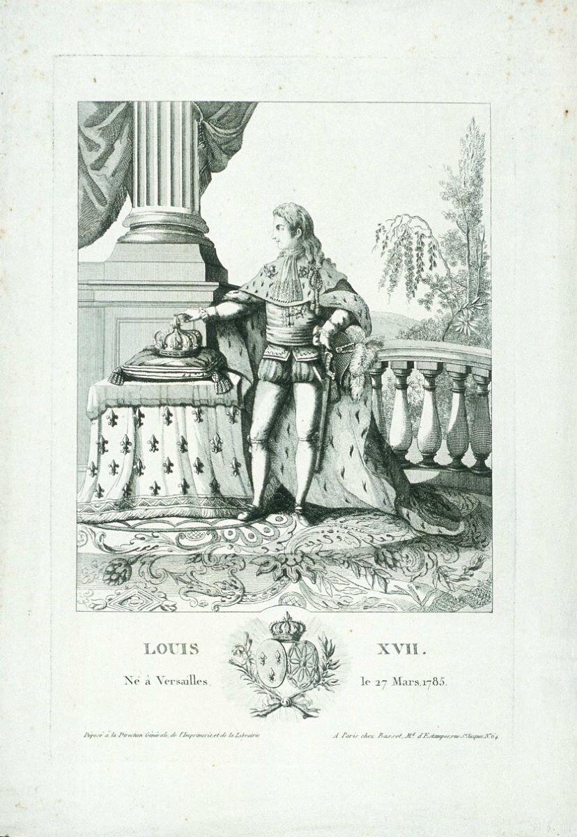 LOUIS XVII. / Né à Versailles, le 27 Mars, 1785. (titre inscrit)