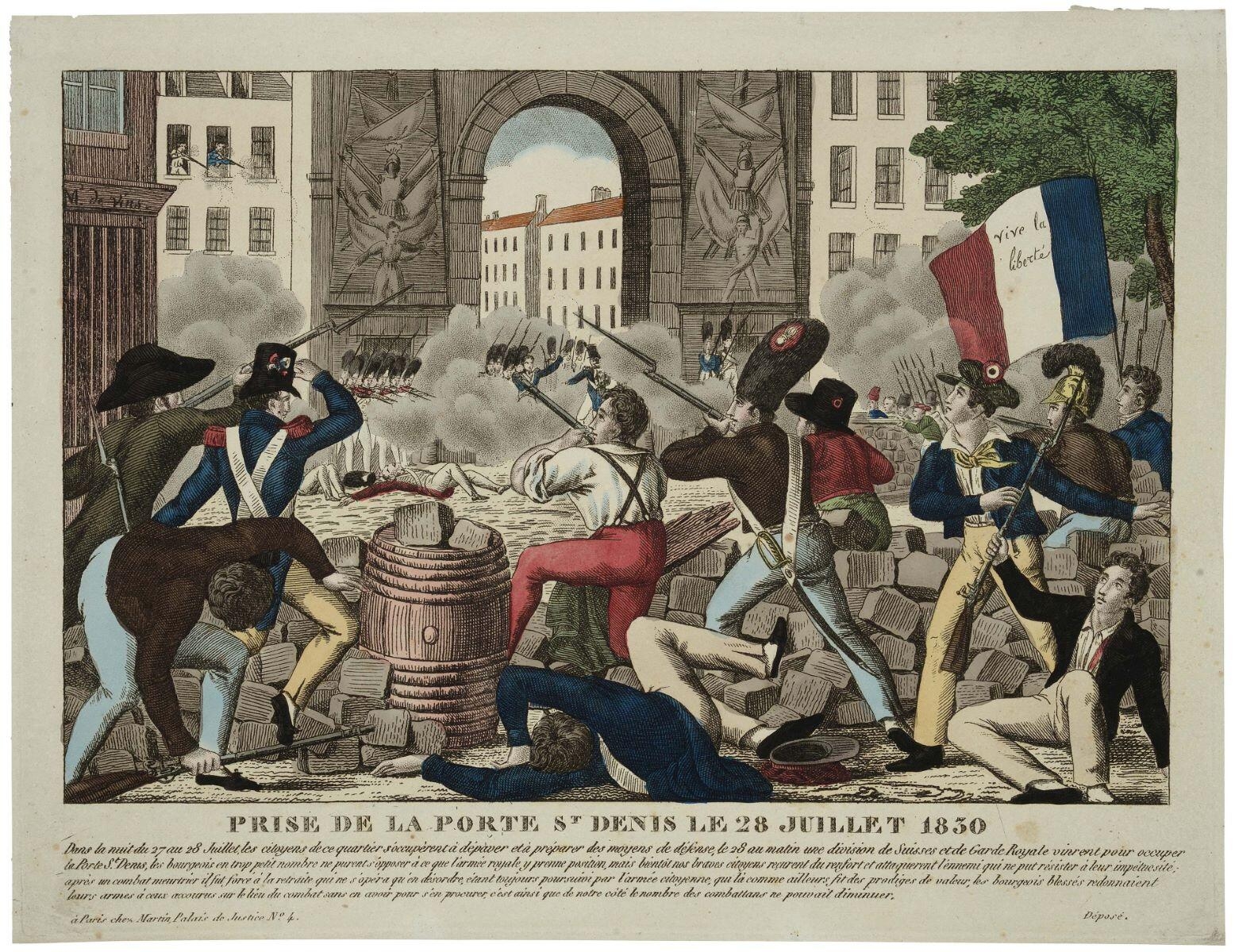PRISE DE LA PORTE ST DENIS LE 28 JUILLET 1830 (titre inscrit)