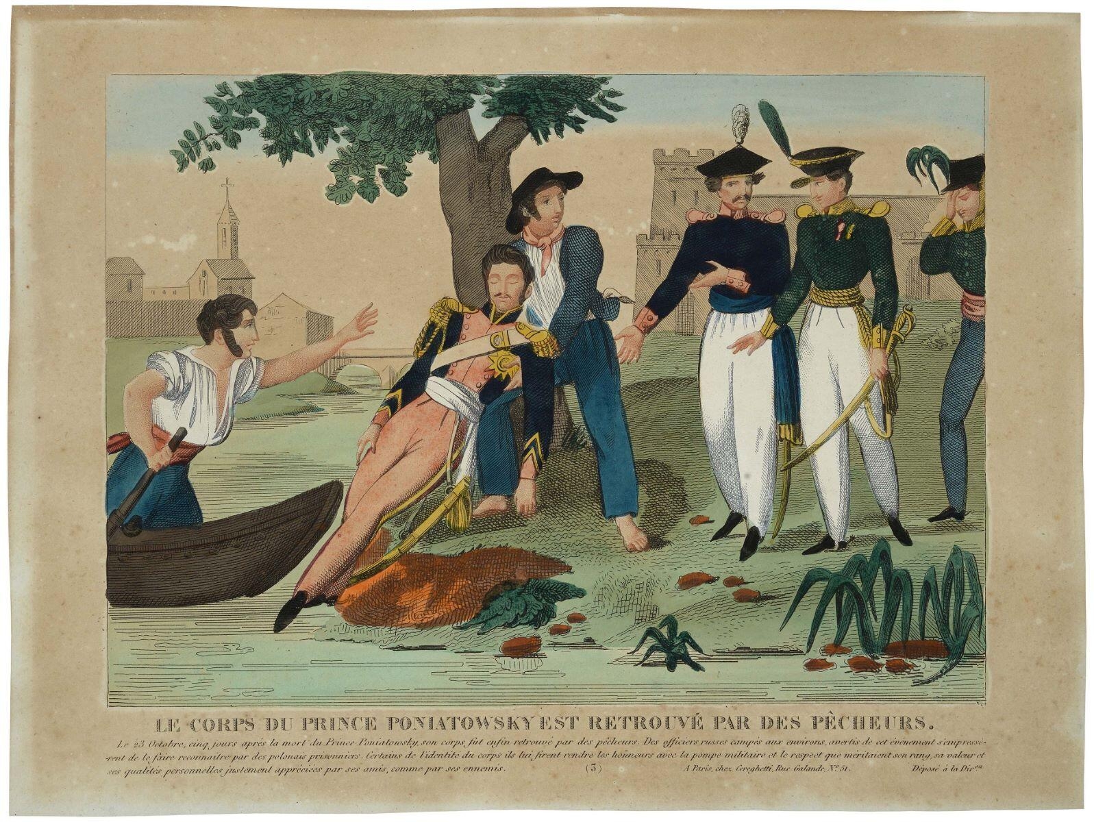 LE CORPS DU PRINCE PONIATOWSKY EST RETROUVE PAR DES PECHEURS. (3) (titre inscrit)