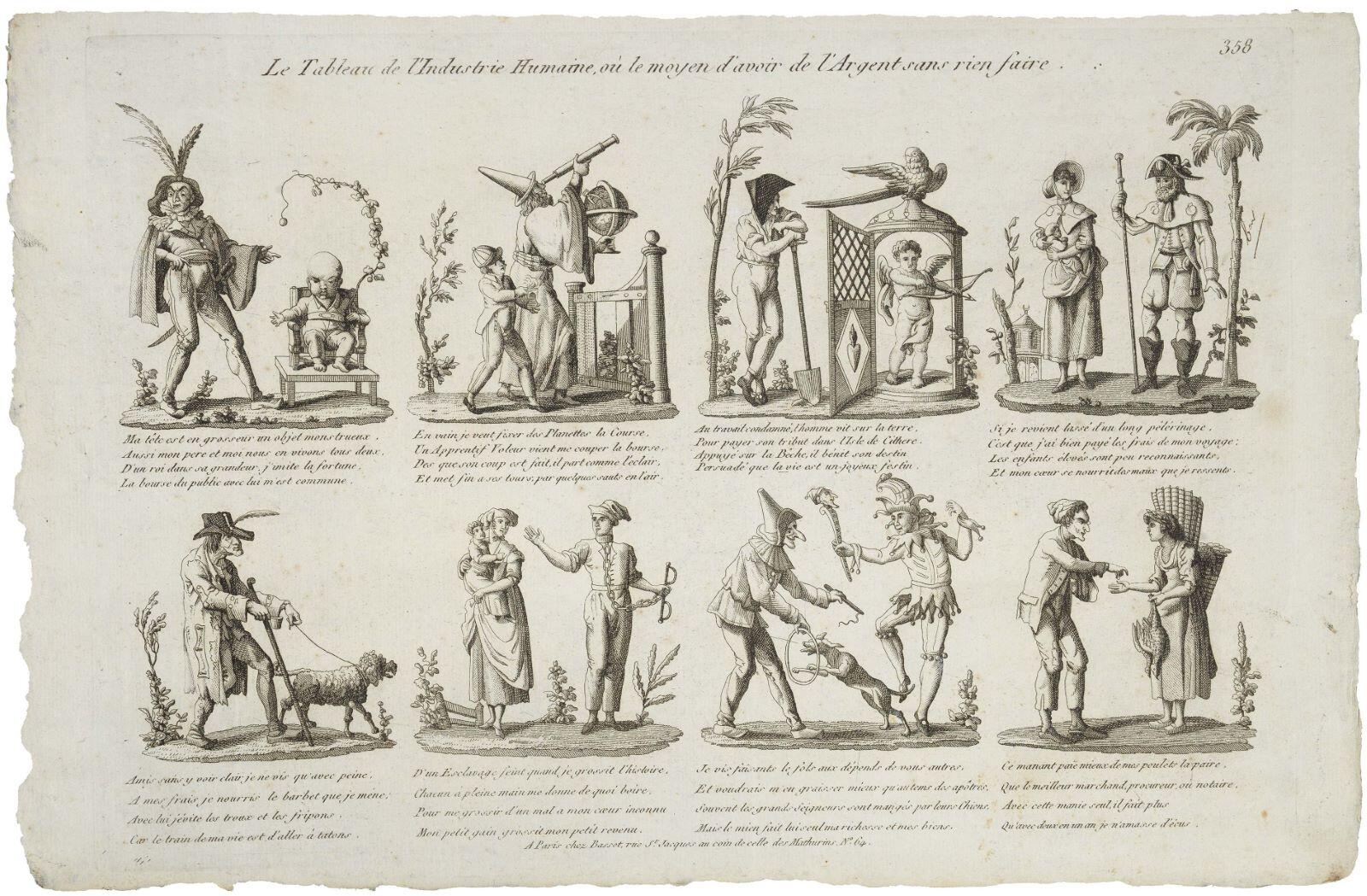 Le Tableau de l’Industrie Humaine, où le moyen d’avoir de l’Argent sans rien faire. 358 (titre inscrit)