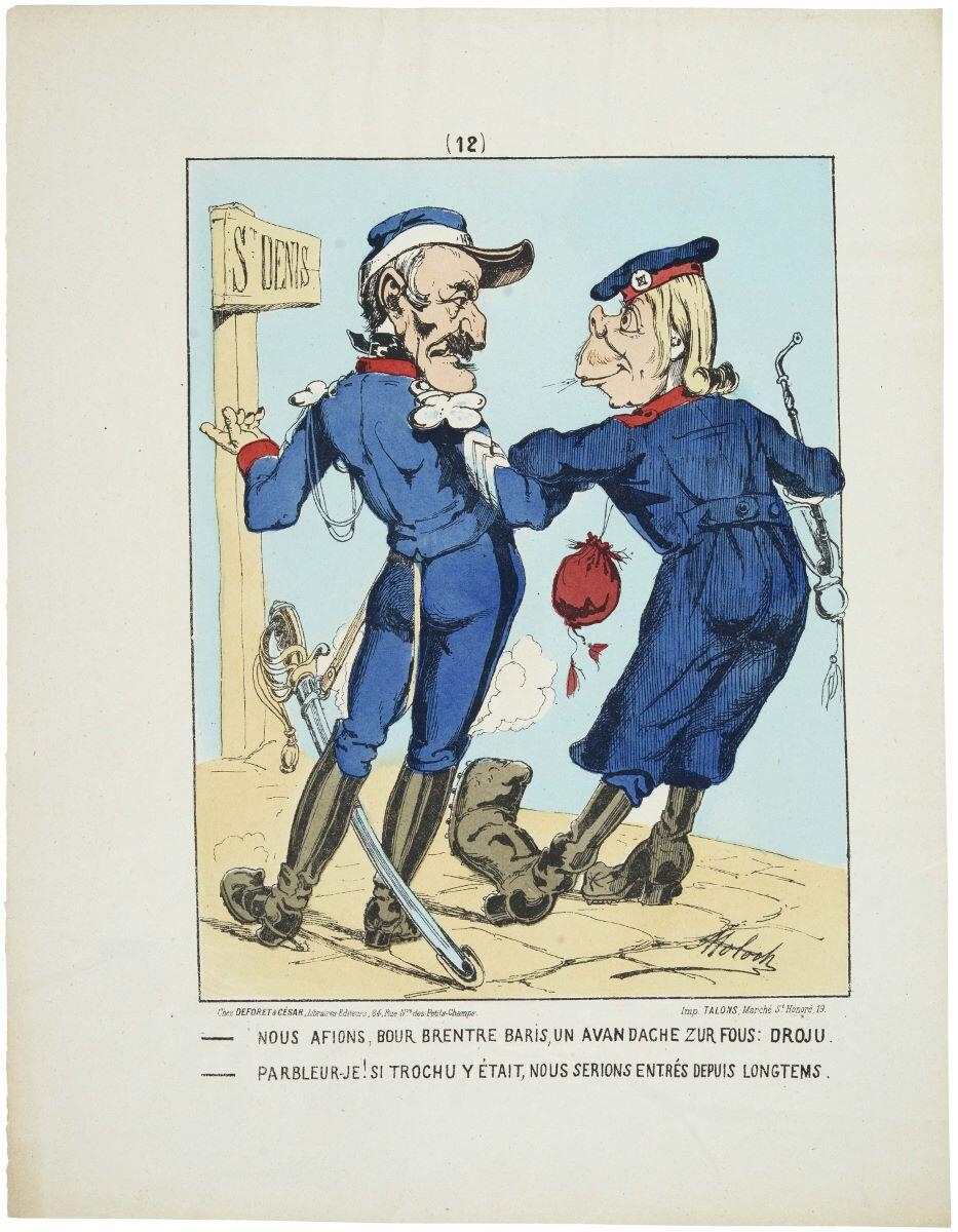 - NOUS AFIONS, BOUR BRENTRE BARIS, UN AVANDACHE ZUR FOUS : DROJU. / - PARBLEUR-JE : Si TROCHU Y ÉTAIT, NOUS SERIONS ENTRÉS DEPUIS LONGTEMS. (12) (titre inscrit)
