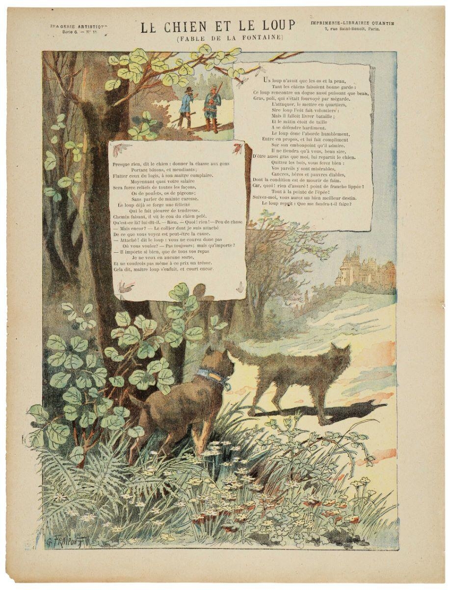 LE CHIEN ET LE LOUP / (FABLE DE LA FONTAINE) (titre inscrit)