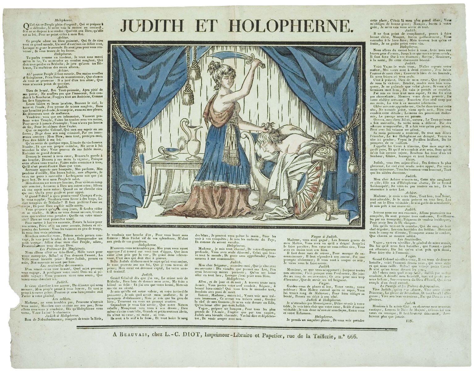 JUDITH ET HOLOPHERNE. (titre inscrit)