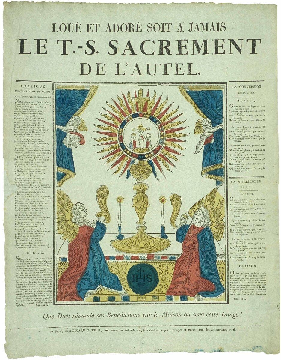 LOUÉ ET ADORÉ SOIT A JAMAIS / LE T.-S. SACREMENT DE L’AUTEL. (titre inscrit)