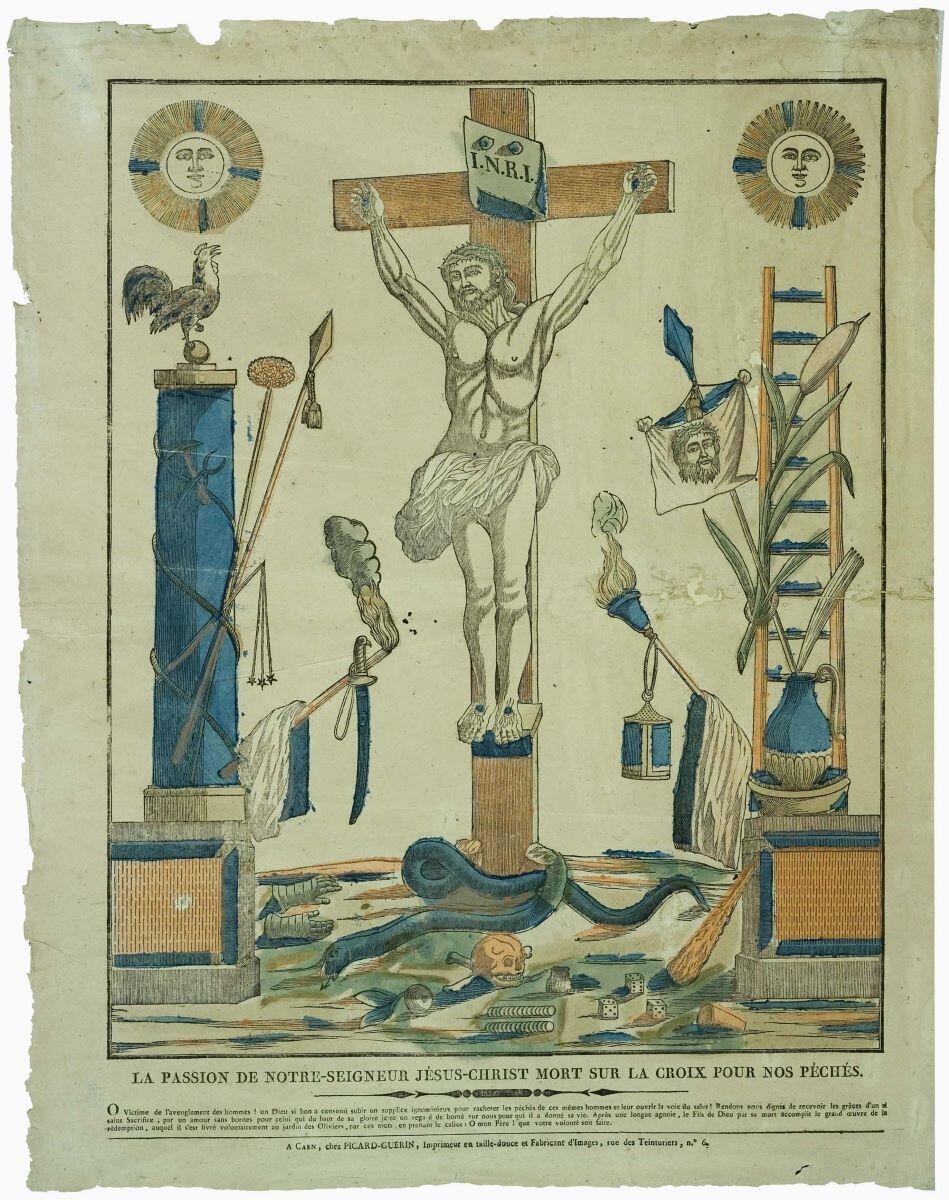 LA PASSION DE NOTRE-SEIGNEUR JÉSUS-CHRIST MORT SUR LA CROIX POUR NOS PÉCHÉS. (titre inscrit)