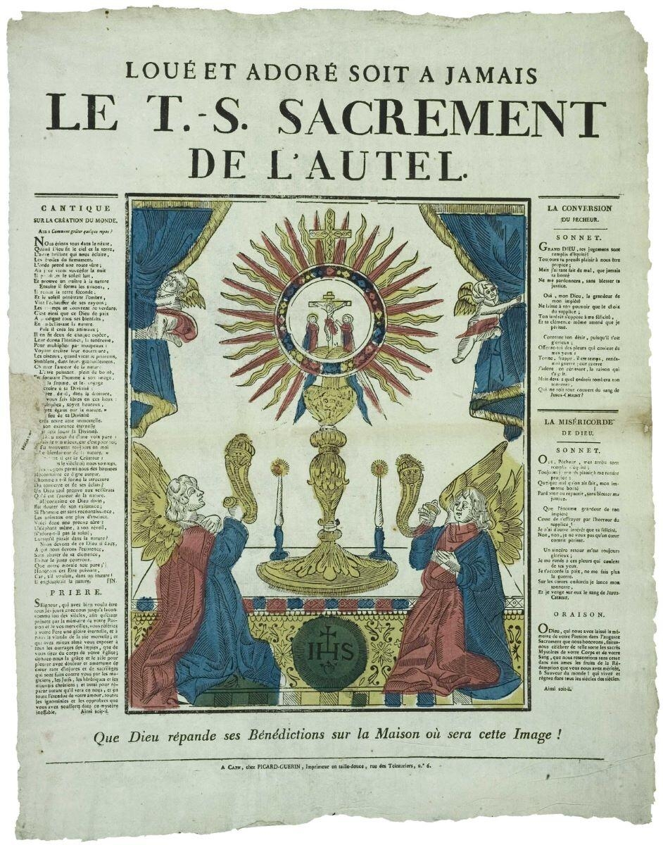LOUÉ ET ADORÉ SOIT A JAMAIS / LE T.-S. SACREMENT DE L’AUTEL. (titre inscrit)