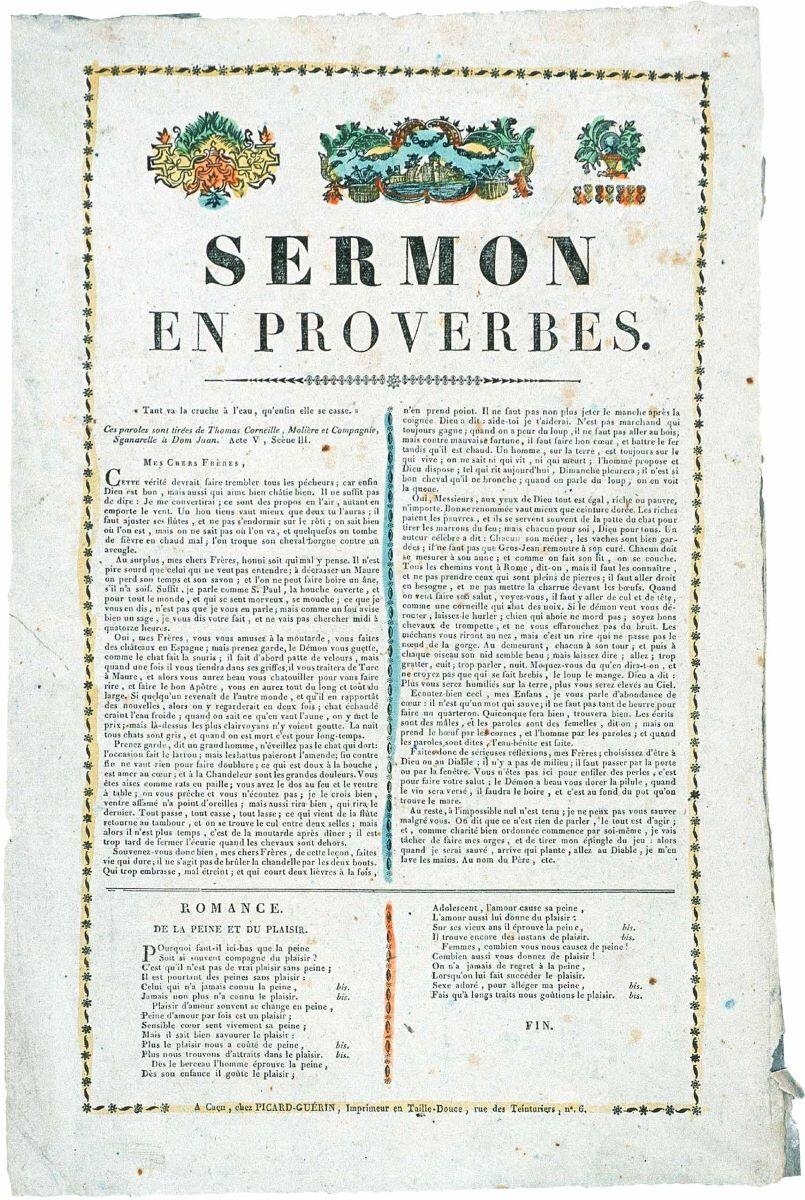SERMON / EN PROVERBES. (titre inscrit)