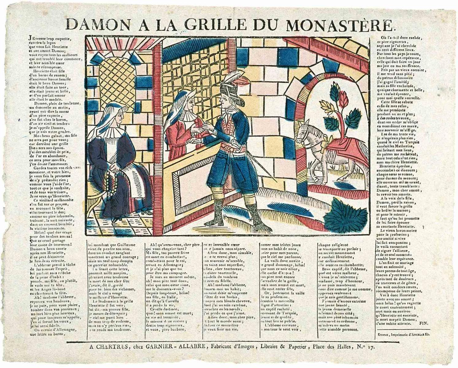 DAMON A LA GRILLE DU MONASTERE. (titre inscrit)
