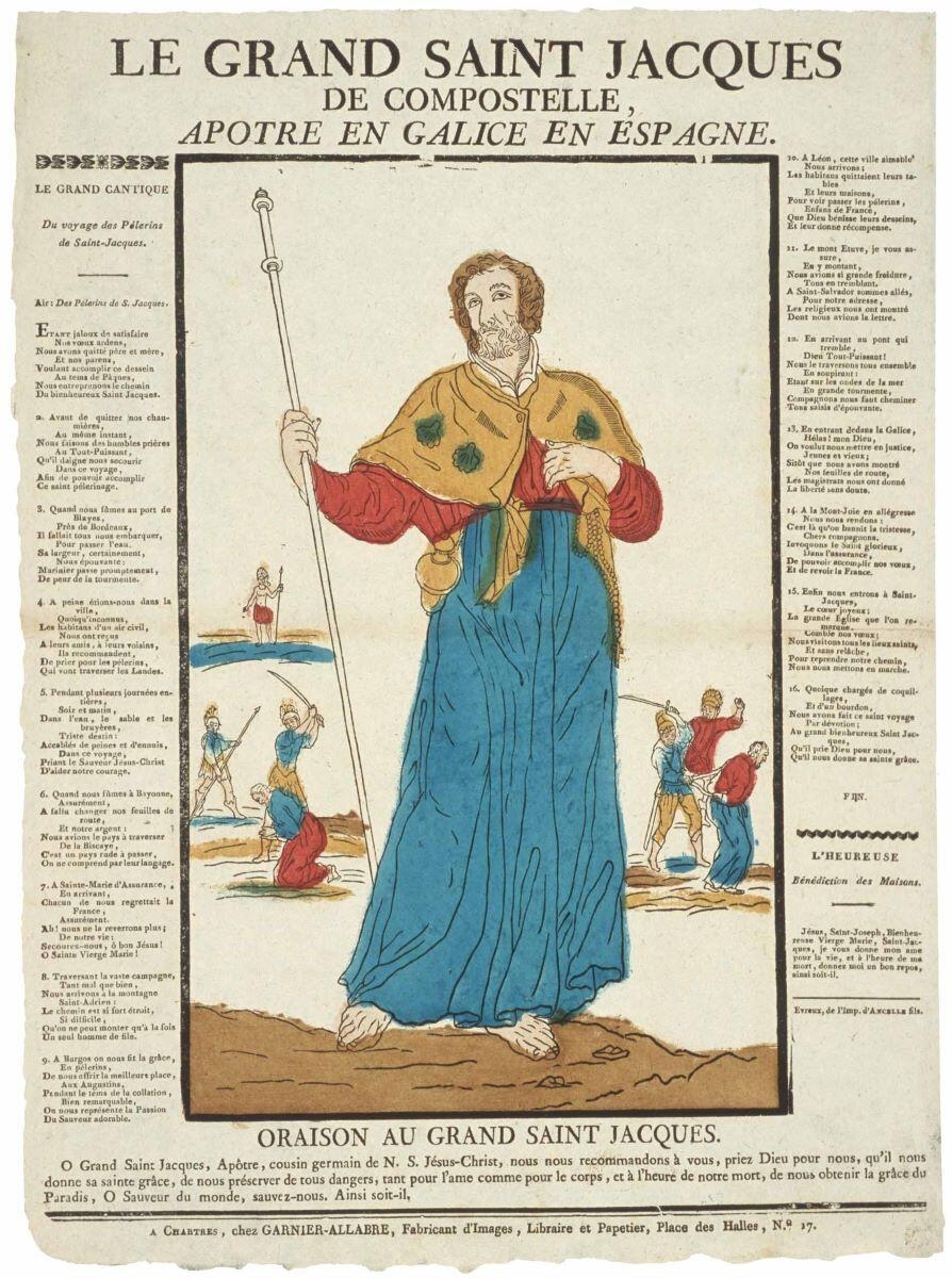 LE GRAND SAINT JACQUES / DE COMPOSTELLE, / APOTRE EN GALICE EN ESPAGNE. (titre inscrit)