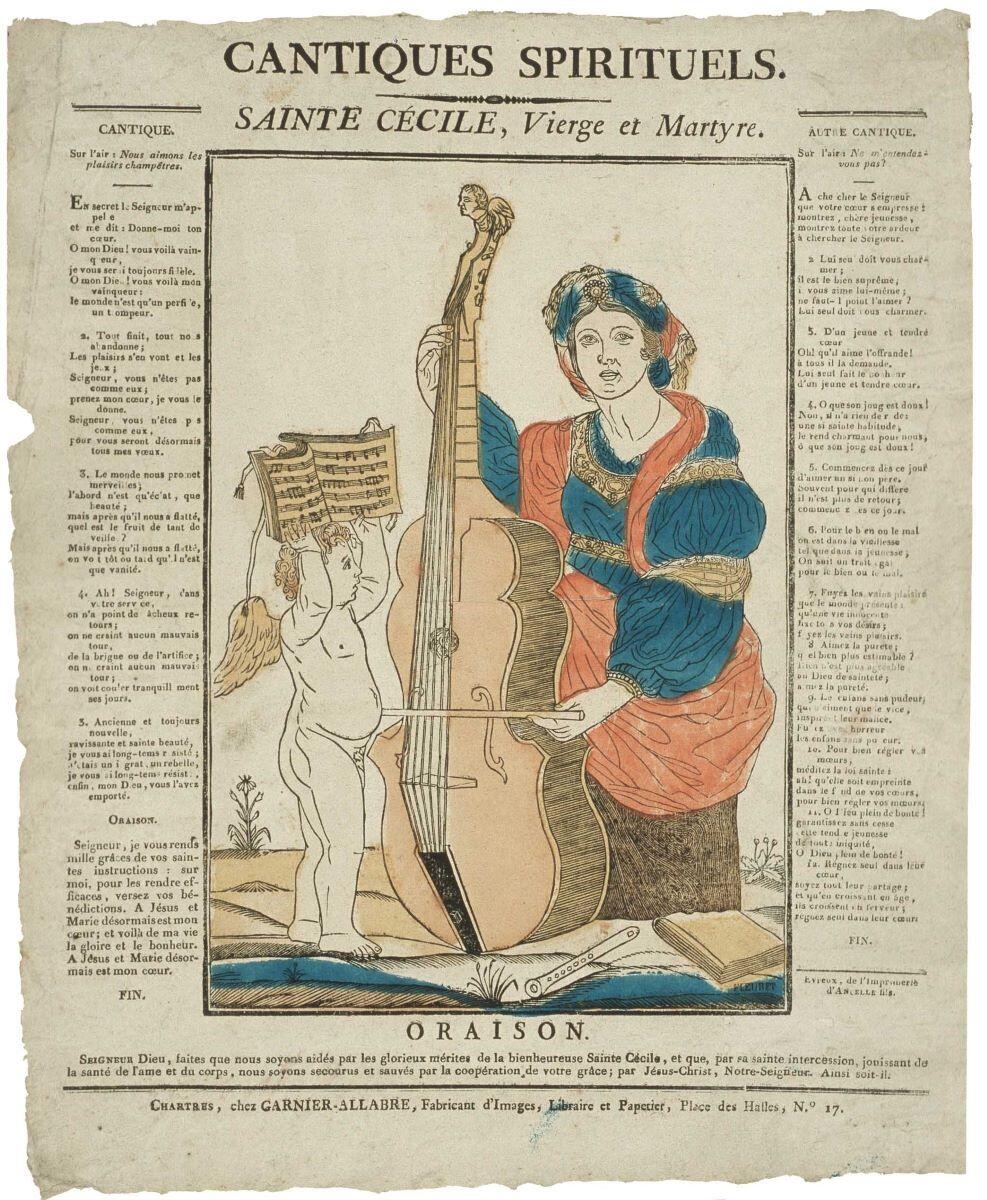CANTIQUES SPIRITUELS. / SAINTE CÉCILE, Vierge et Martyre. (titre inscrit)
