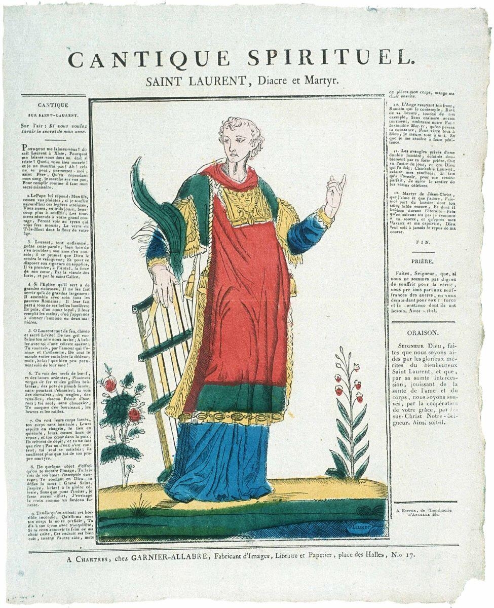 CANTIQUE SPIRITUEL. / SAINT LAURENT, Diacre et Martyr. (titre inscrit)