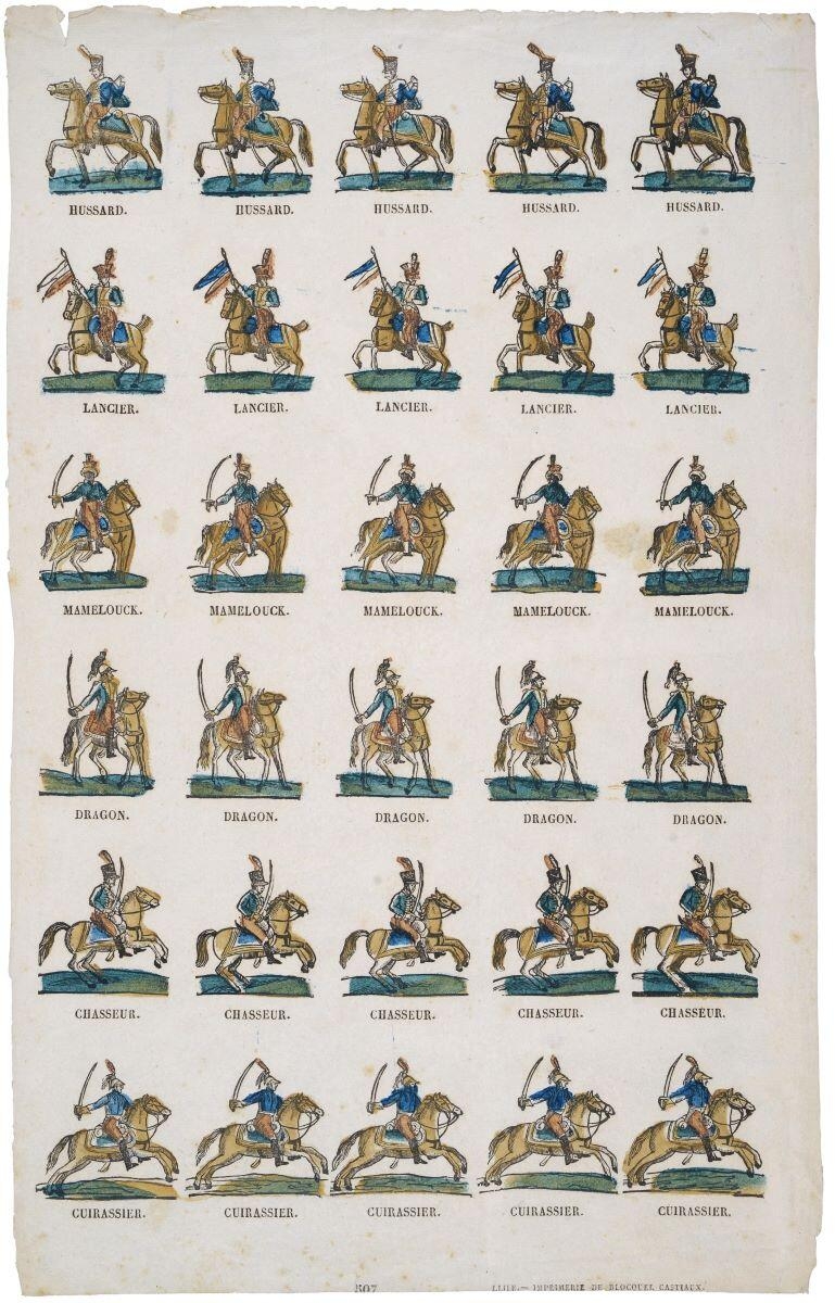 HUSSARD / LANCIER / MAMELOUCK / DRAGON / CHASSEUR / CUIRASSIER. 507 (titre inscrit)
