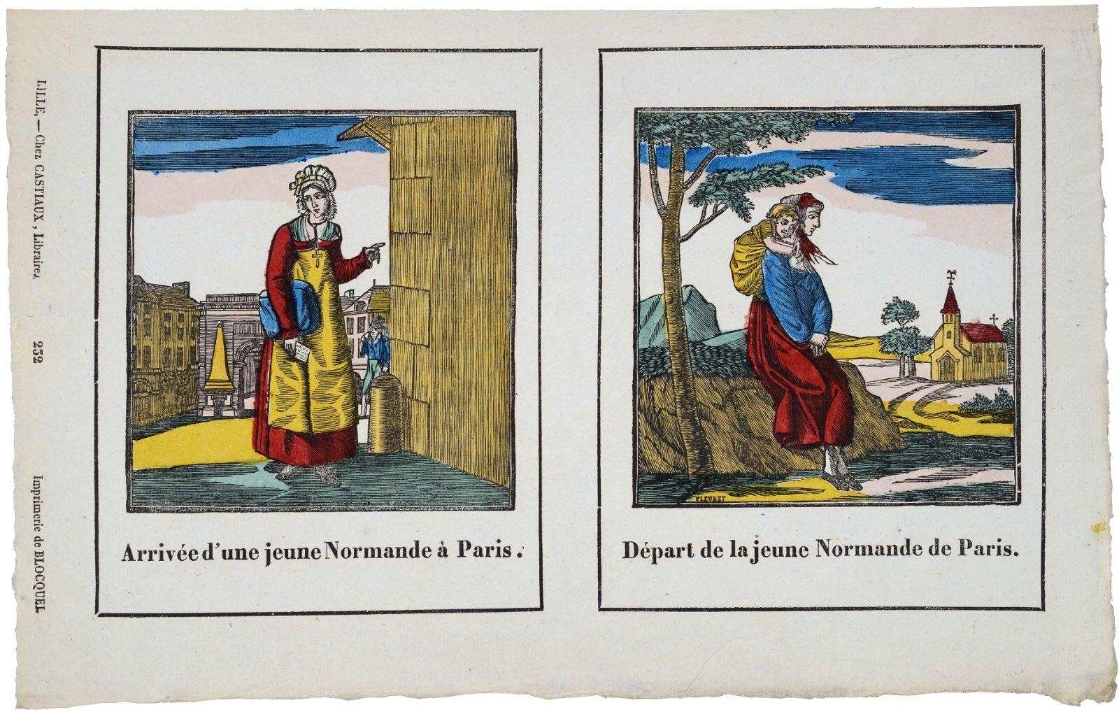 Arrivée d’une jeune Normande à Paris. Départ de la jeune Normande de Paris. 232 (titre inscrit)