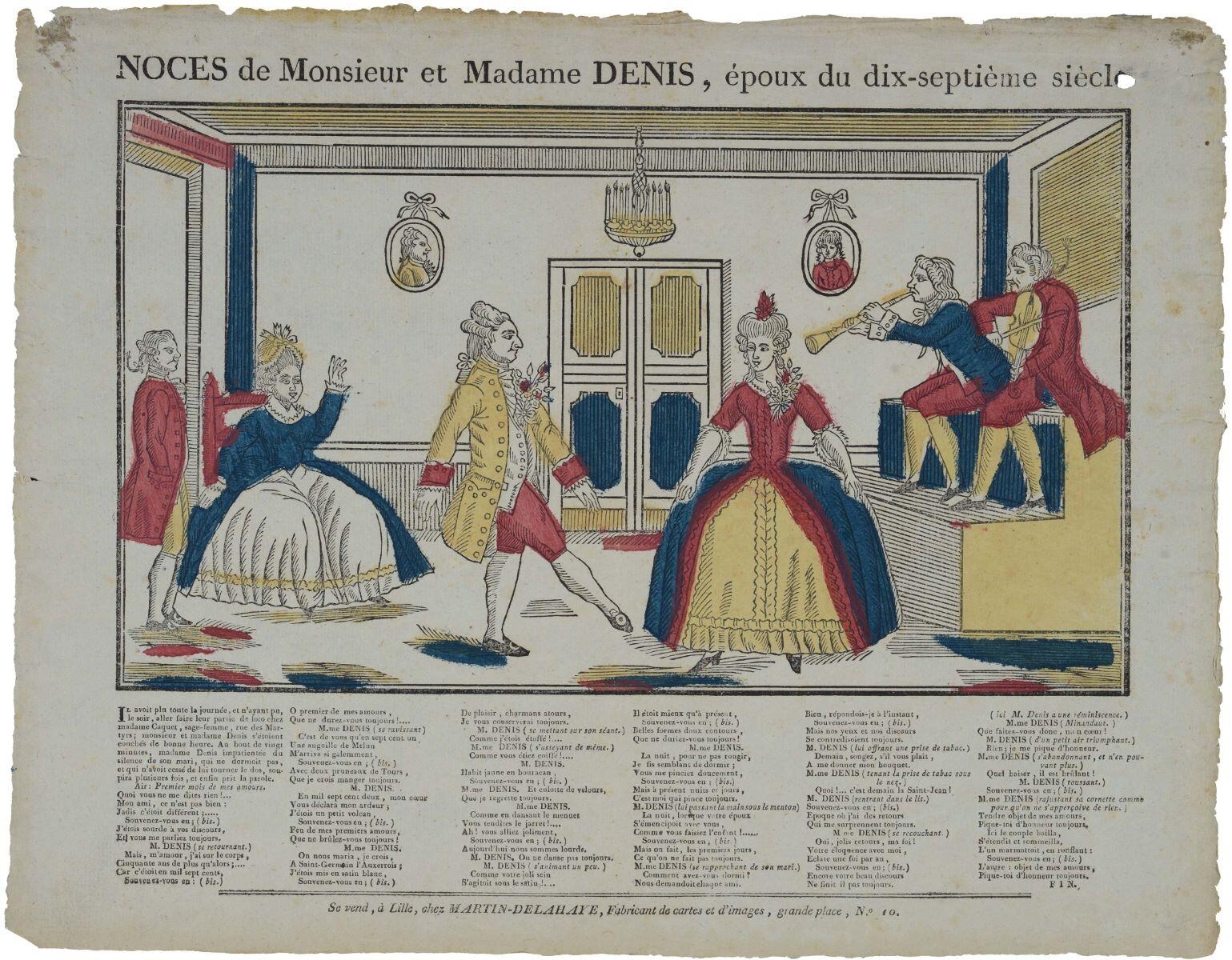 NOCES de Monsieur et Madame DENIS, époux du dix-septième siècle. (titre inscrit)
