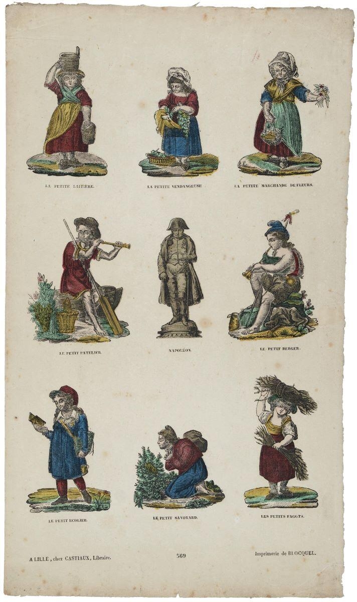 petits métiers et statue de Napoléon sur la colonne (titre factice) ;  569 (titre inscrit)