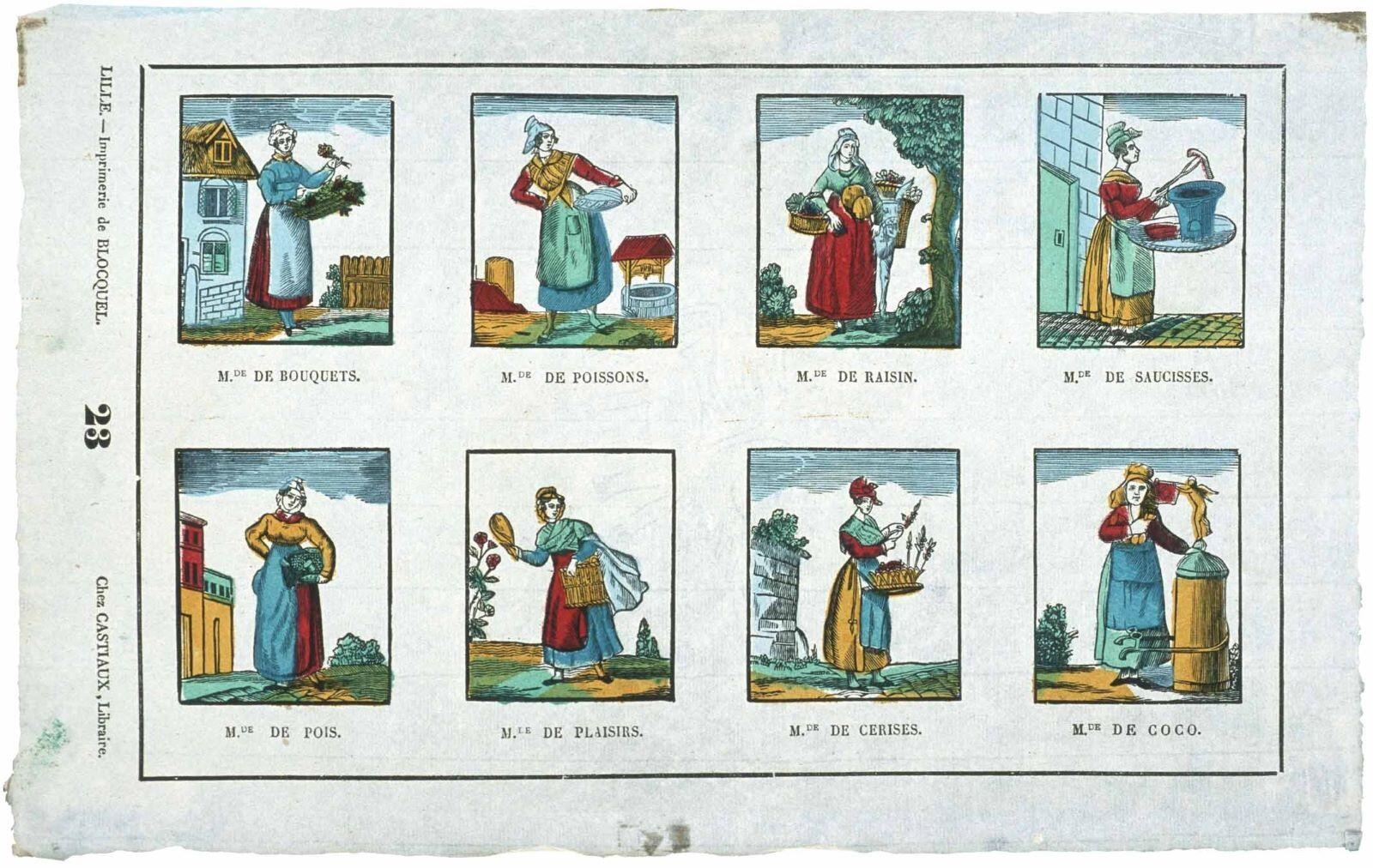 planche des petits métiers (titre factice) ;  23 (titre inscrit)