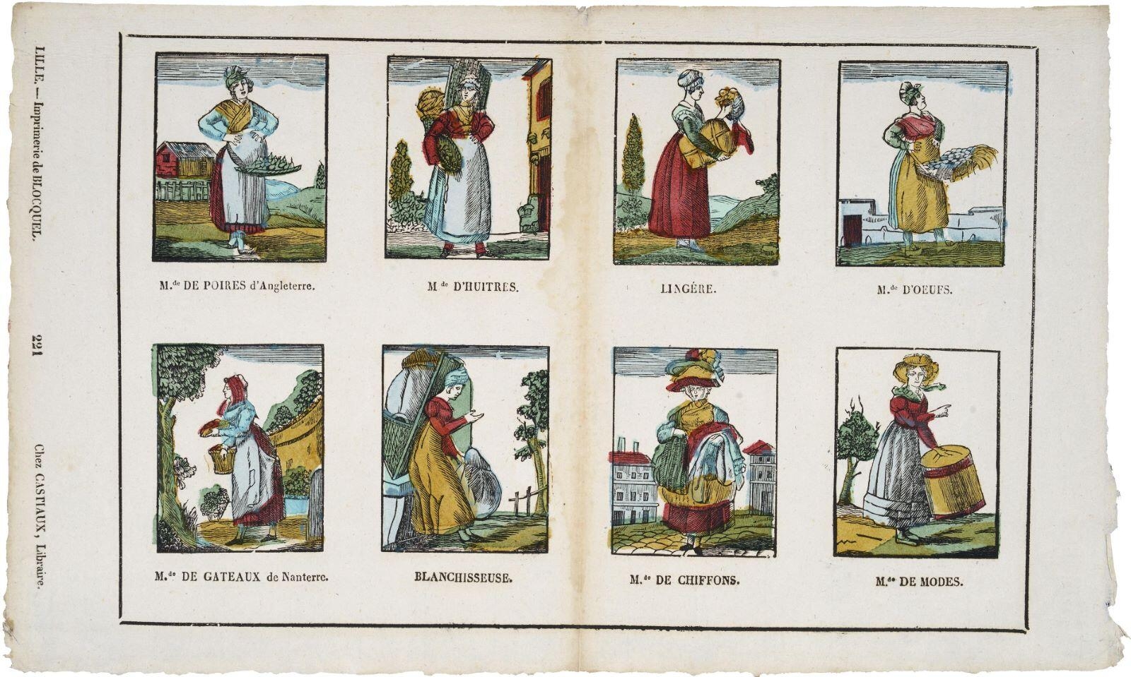 planche des petits métiers (titre factice) ; 221 (titre inscrit)