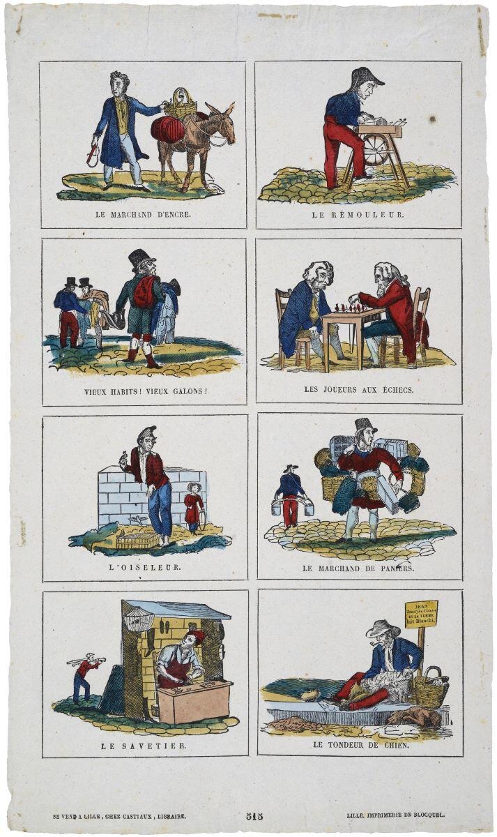 planche des petits métiers (titre factice) ; 515 (titre inscrit)
