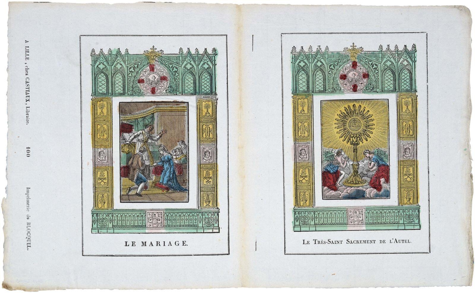 LE MARIAGE. / LE TRES-SAINT SACREMENT DE L’AUTEL. 100 (titre inscrit)