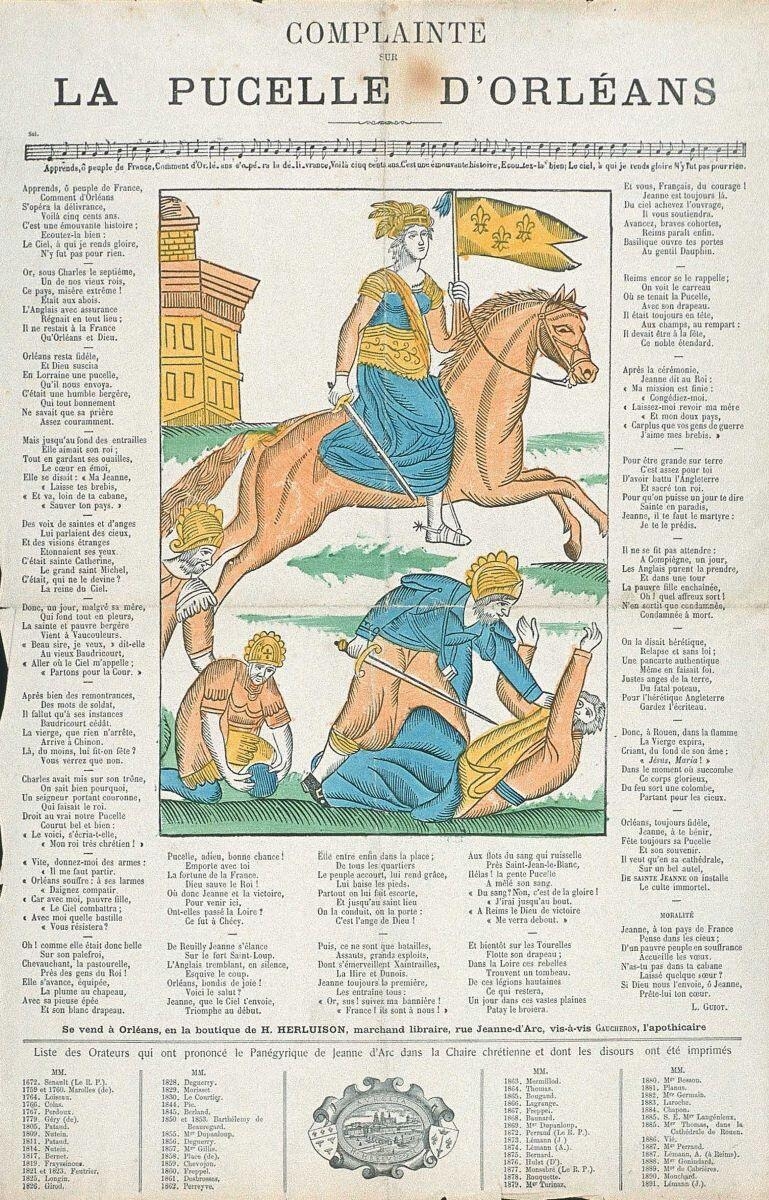 COMPLAINTE / SUR / LA PUCELLE D’ORLEANS (titre inscrit)