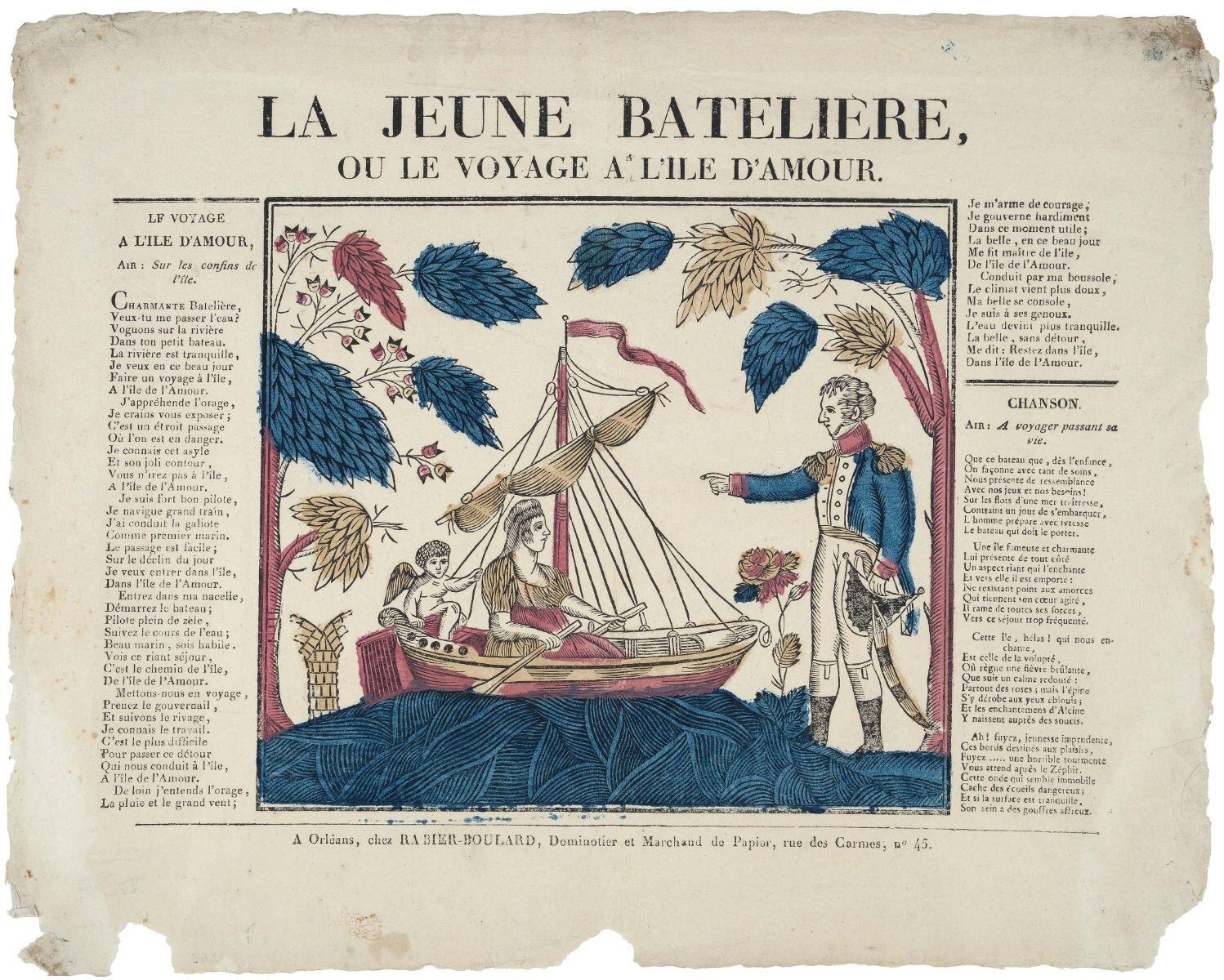 LA JEUNE BATELIÈRE, / OU LE VOYAGE A L’ILE D’AMOUR. (titre inscrit)