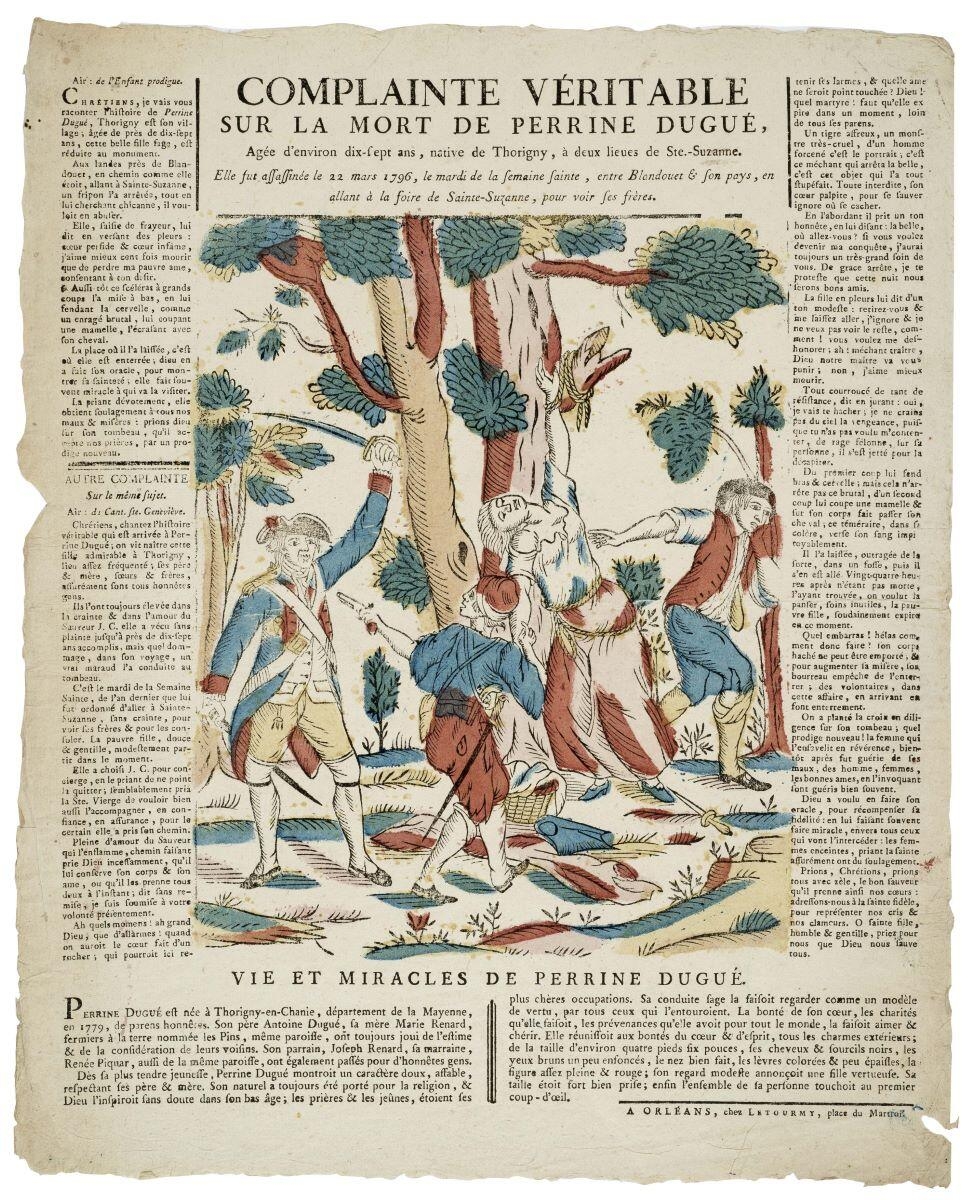 COMPLAINTE VÉRITABLE / SUR LA MORT DE PERRINE DUGUÉ (titre inscrit)