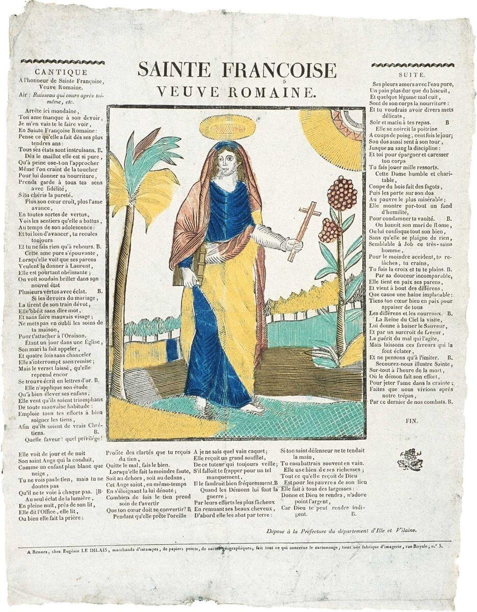 SAINTE FRANÇOISE / VEUVE ROMAINE. (titre inscrit)