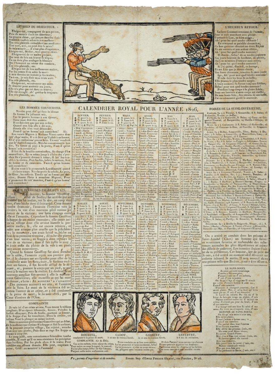 CALENDRIER ROYAL POUR L’ANNEE 1826. (titre inscrit)