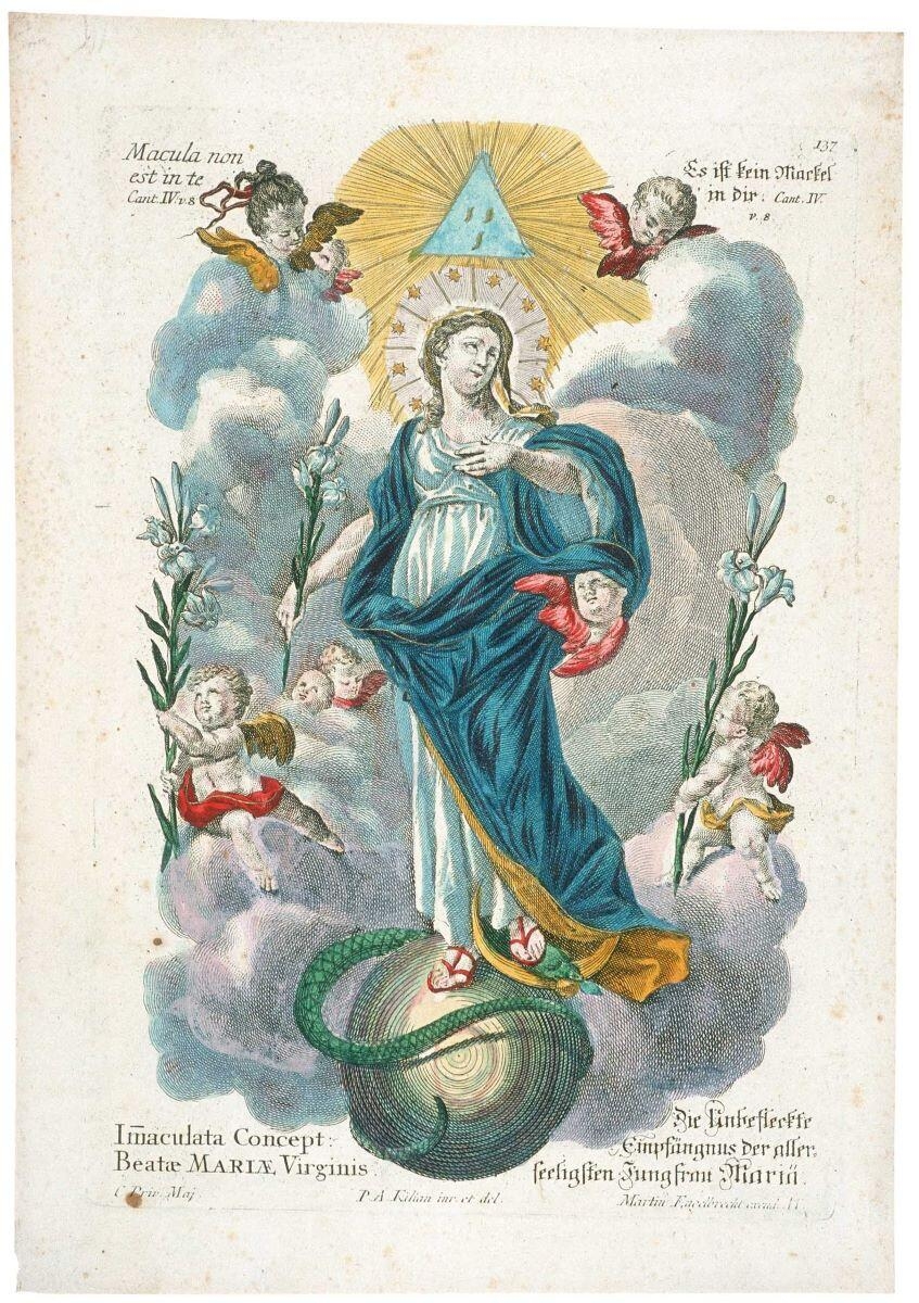 Immaculée conception (titre factice) ; Imaculata Concept : / Beatae MARIAE Virginis. 137 (titre inscrit lat., all.)